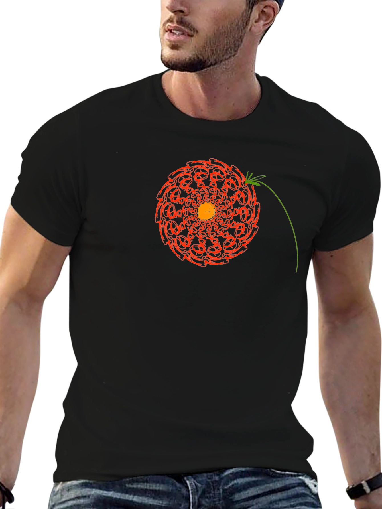 Geometric Floral Mandala Graphic T-Shirt