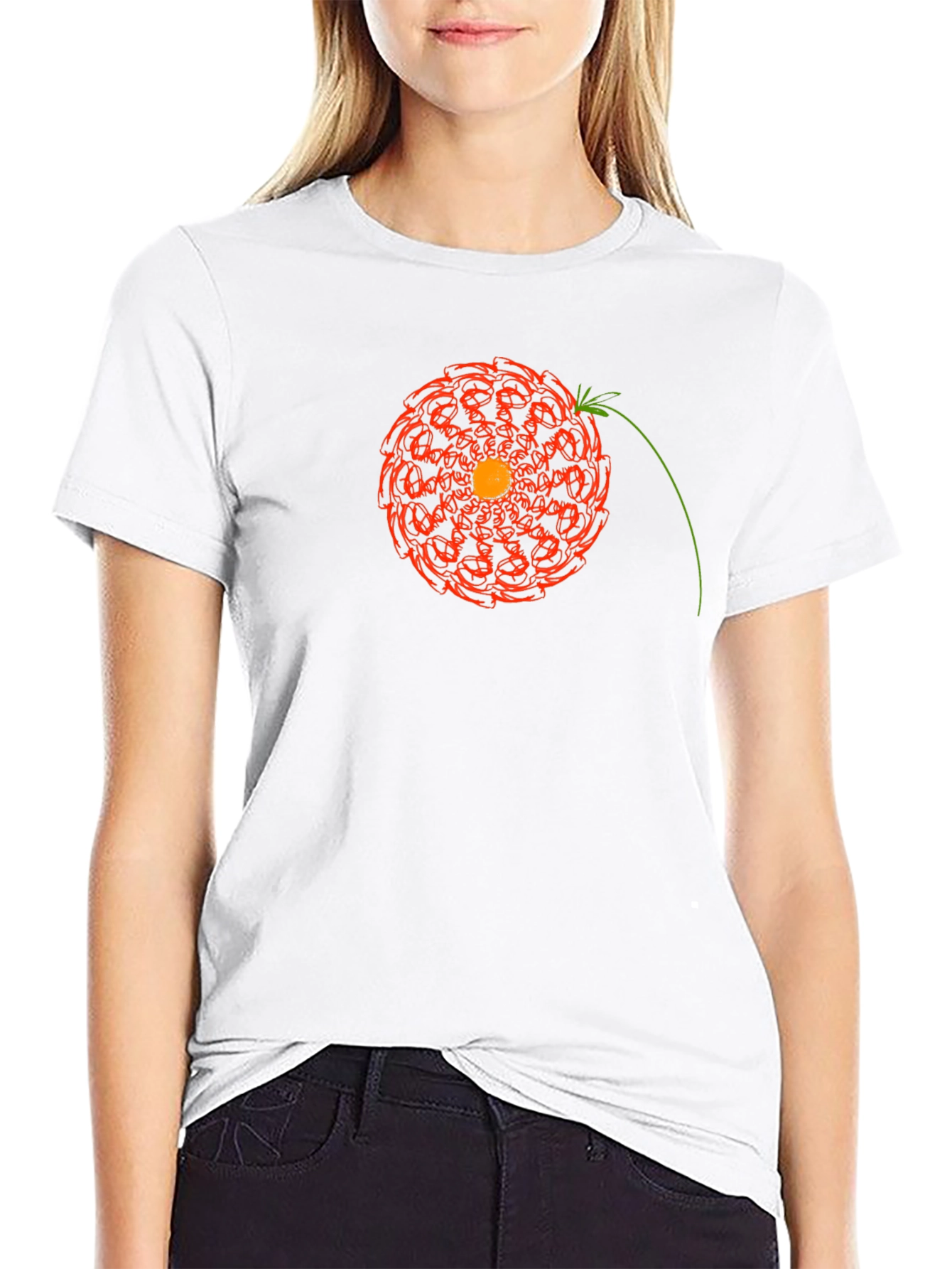 Geometric Floral Mandala Graphic T-Shirt