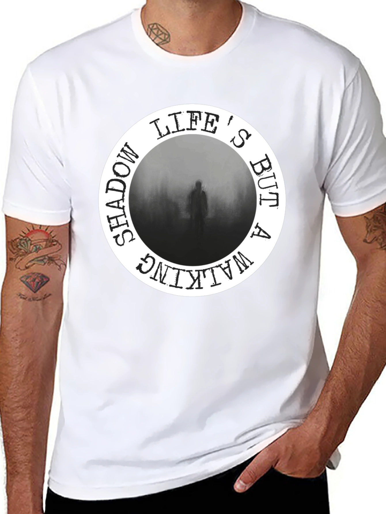 Lifes But A Walking Shadow Black T-Shirt