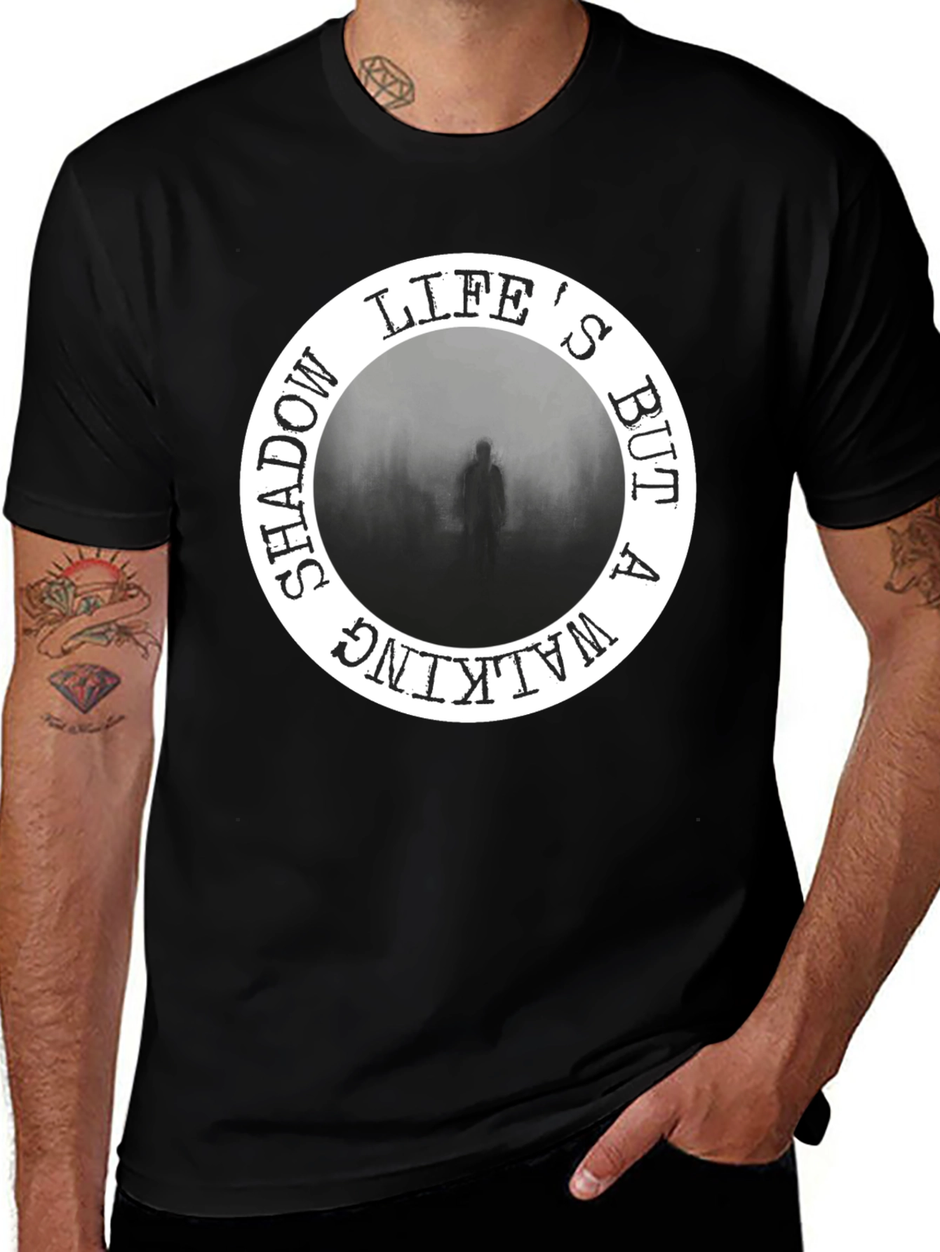Lifes But A Walking Shadow Black T-Shirt