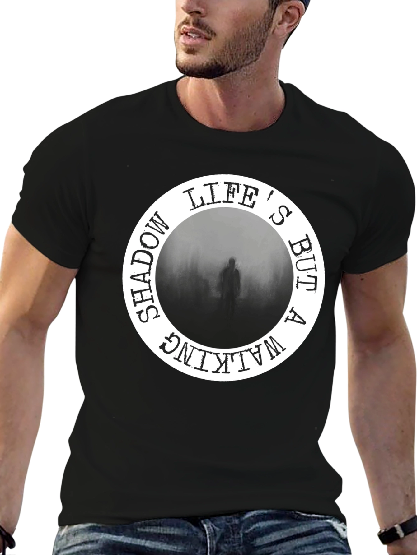 Lifes But A Walking Shadow Black T-Shirt