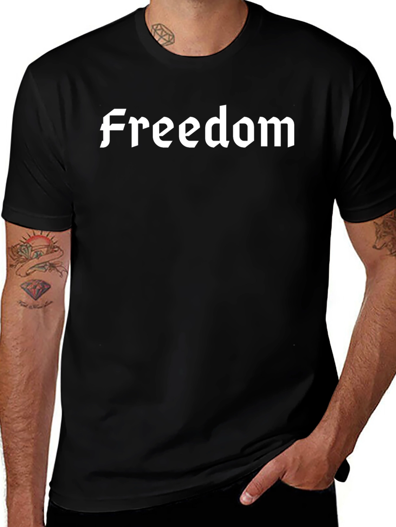 Freedom Graphic Tee - Black Cotton Blend