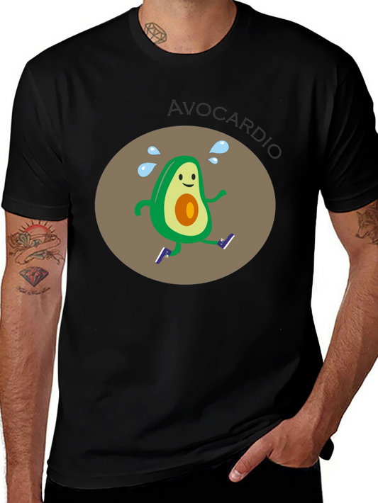Avocardio Running T-Shirt - Black Graphic Tee