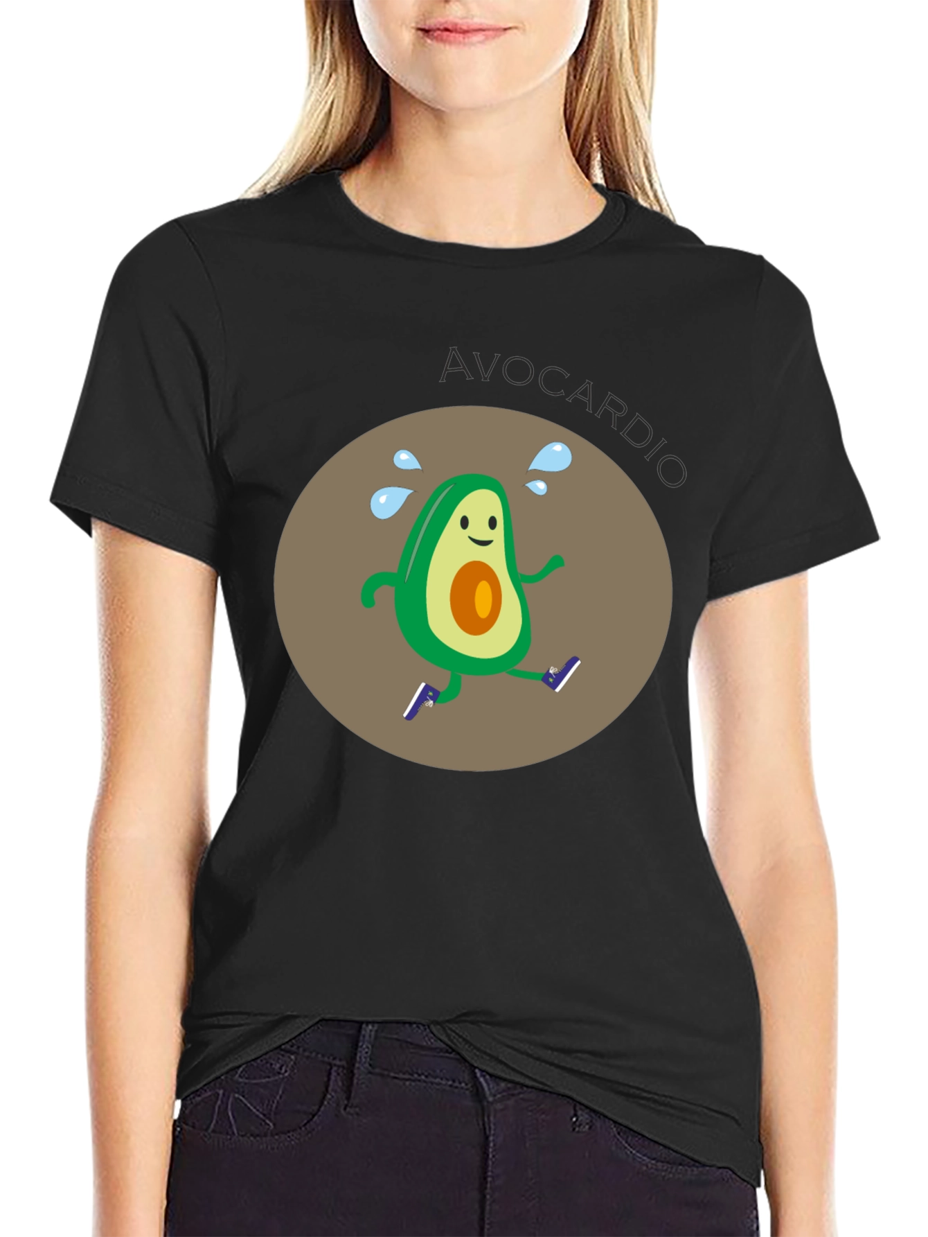 Avocardio Running T-Shirt - Black Graphic Tee