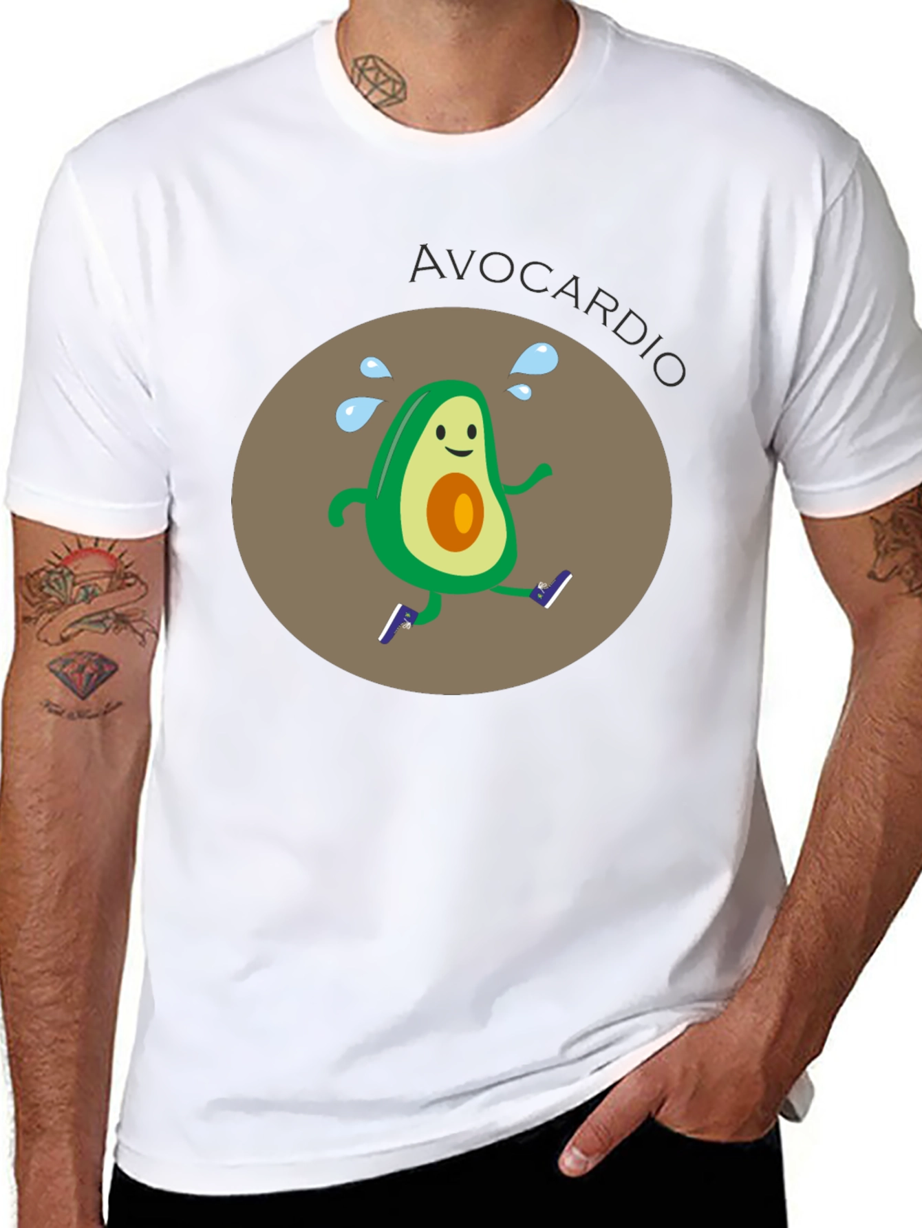 Avocardio Running T-Shirt - Black Graphic Tee