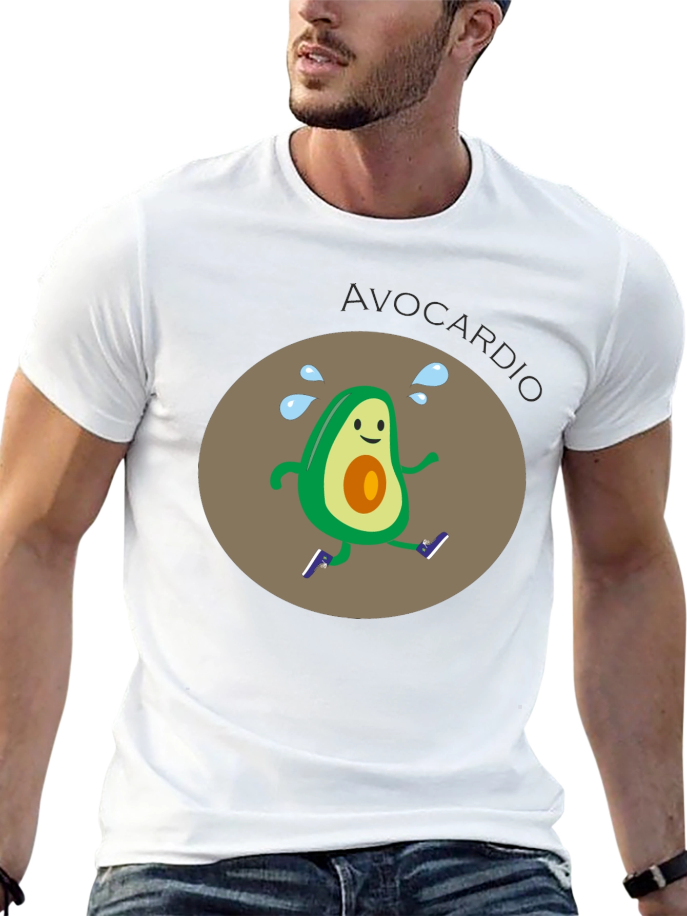 Avocardio Running T-Shirt - Black Graphic Tee
