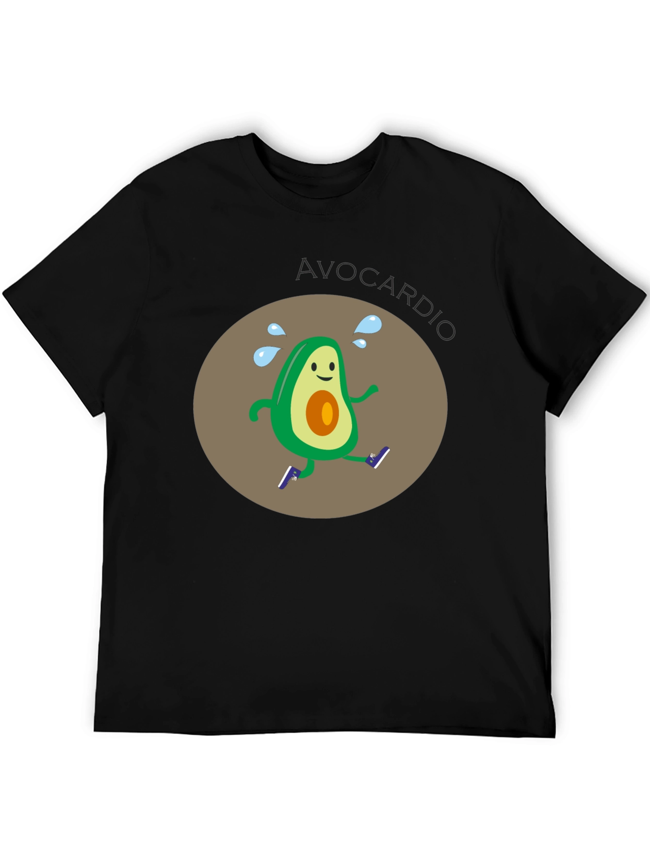 Avocardio Running T-Shirt - Black Graphic Tee