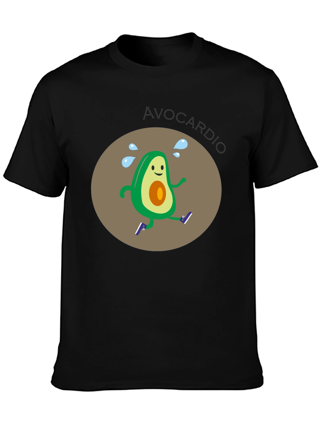 Avocardio Running T-Shirt - Black Graphic Tee