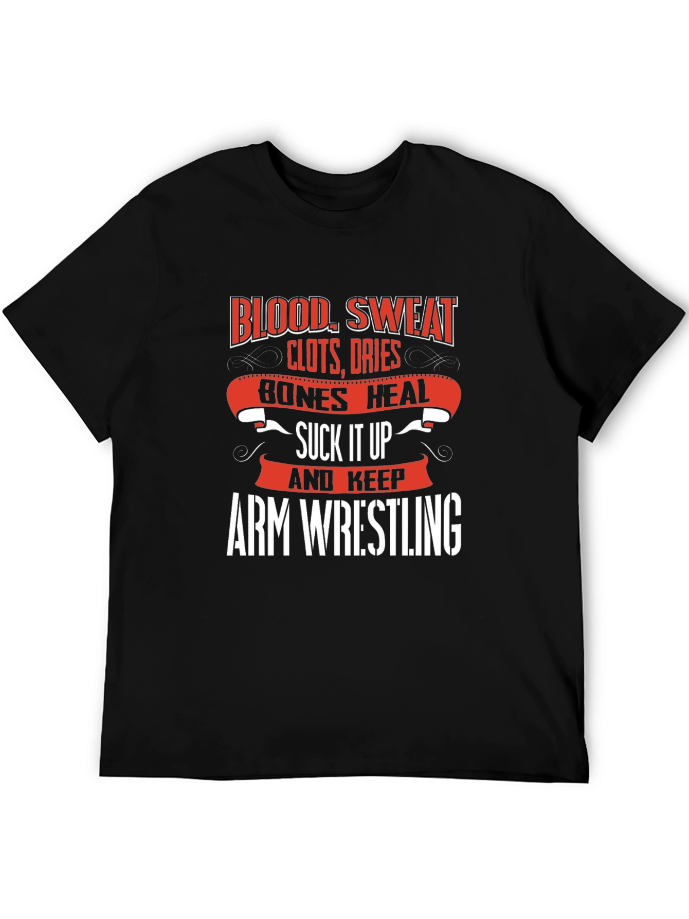 Arm Wrestling T-Shirt - Blood Sweat and Bones