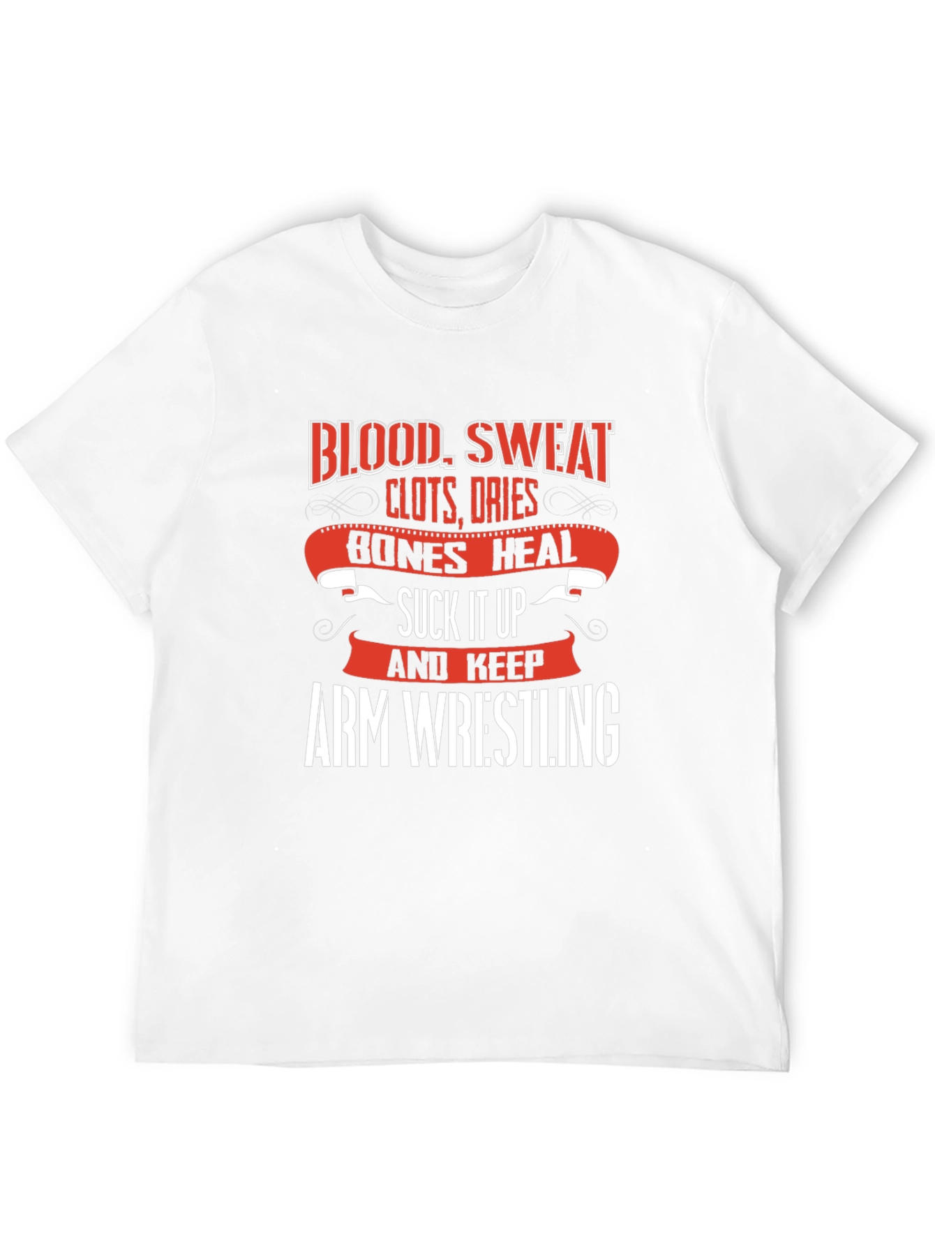 Arm Wrestling T-Shirt - Blood Sweat and Bones