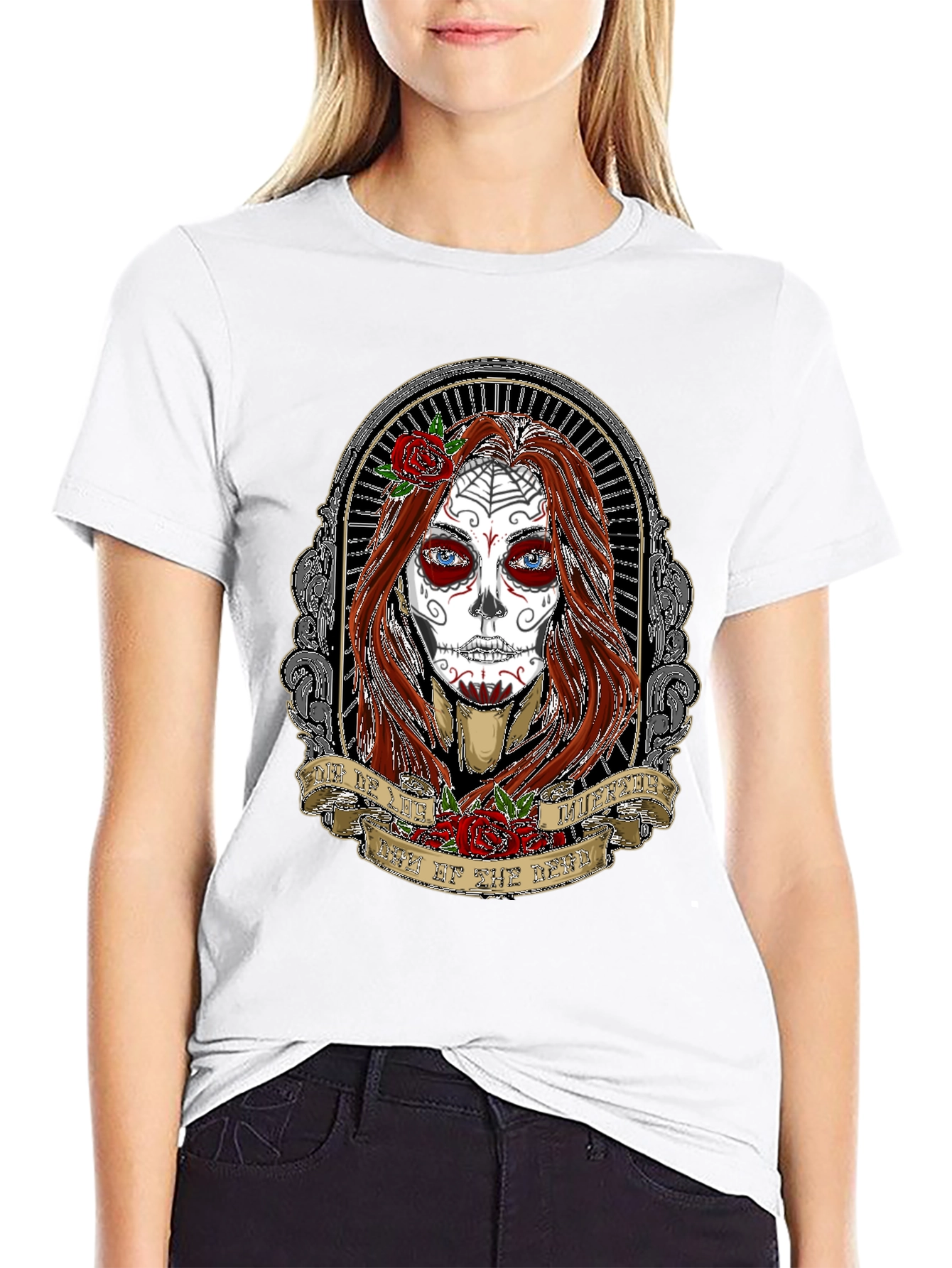Day of the Dead Womans Portrait T-Shirt