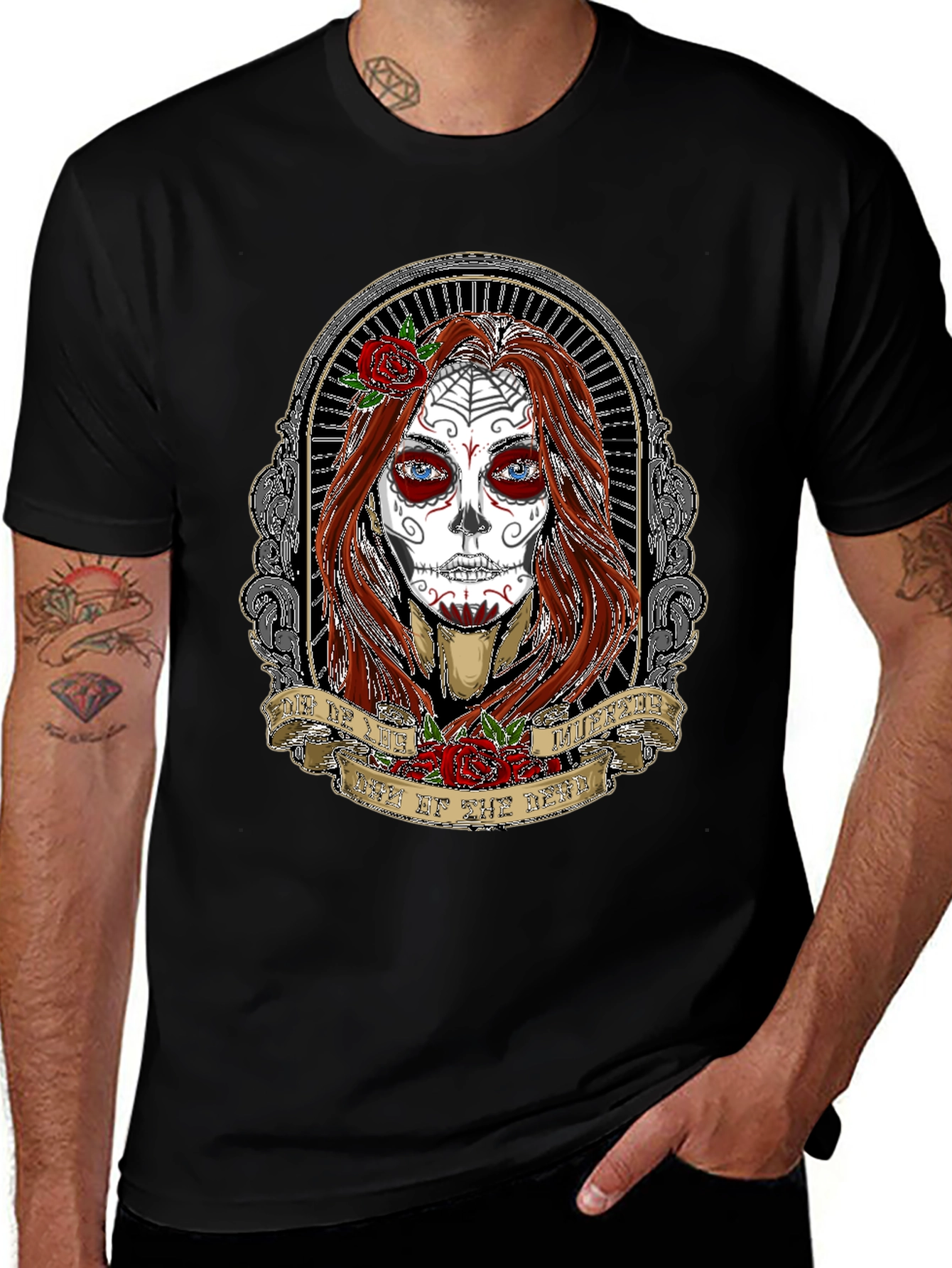 Day of the Dead Womans Portrait T-Shirt