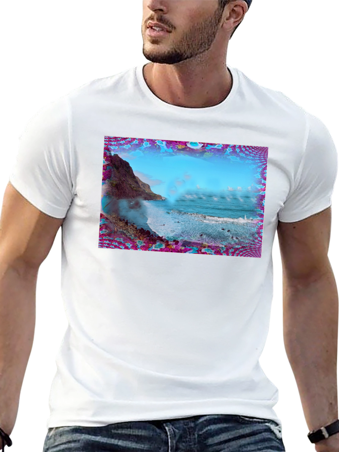 Ocean View Graphic Tee - Black