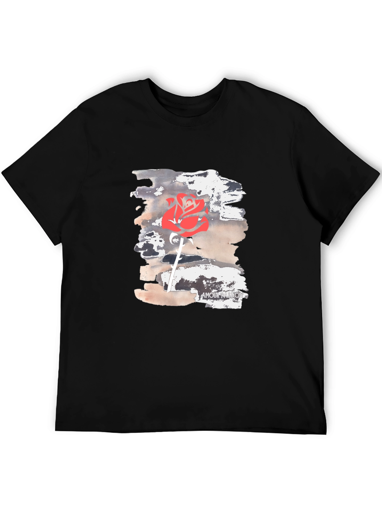 Red Rose Graphic Black T-Shirt - Stylish Cotton Tee