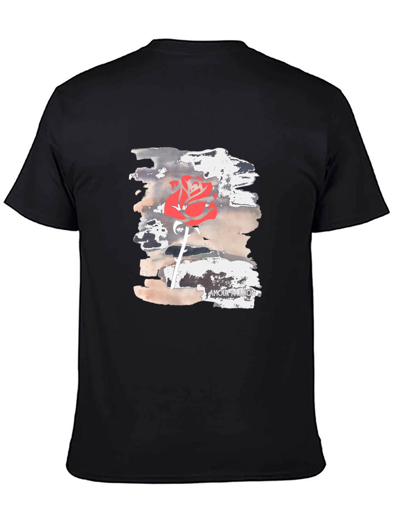 Red Rose Graphic Black T-Shirt - Stylish Cotton Tee