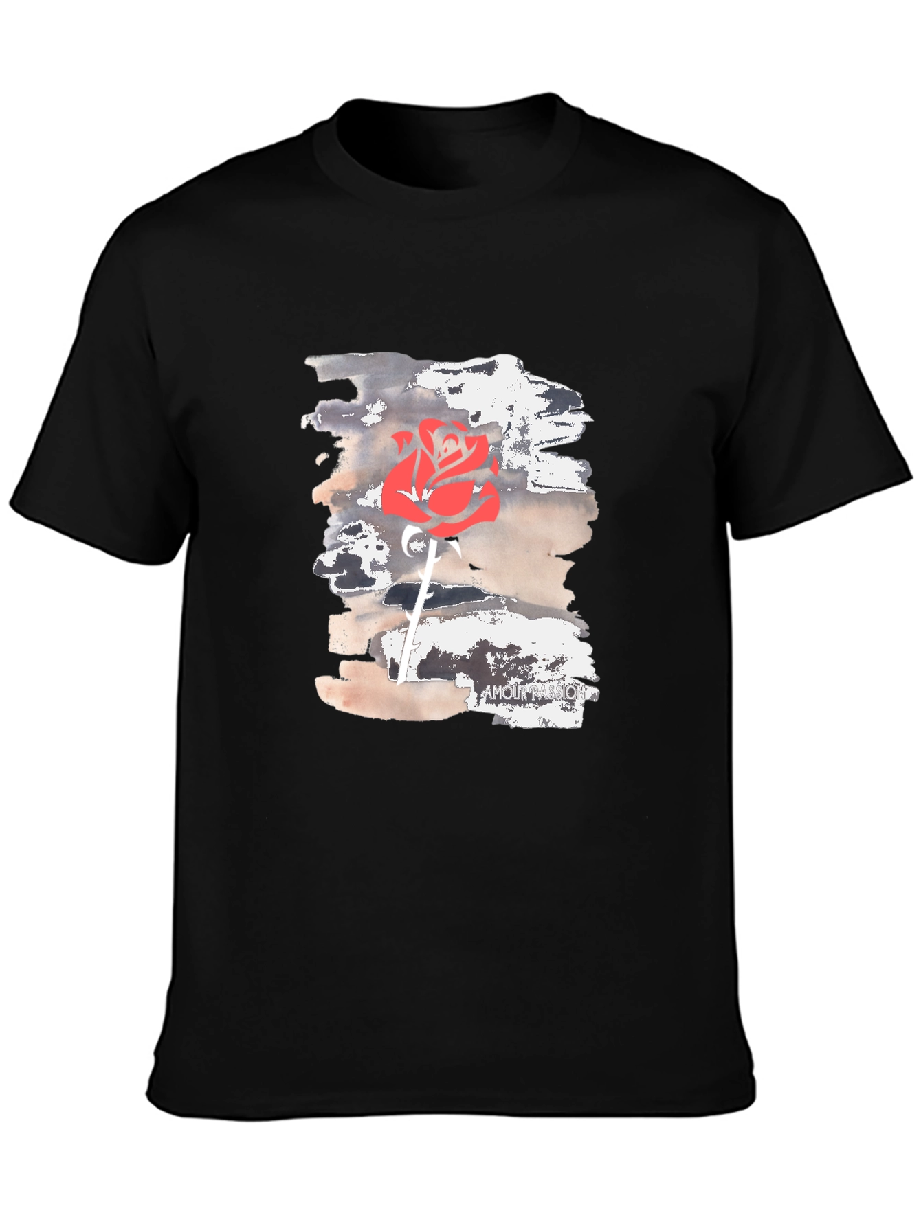 Red Rose Graphic Black T-Shirt - Stylish Cotton Tee