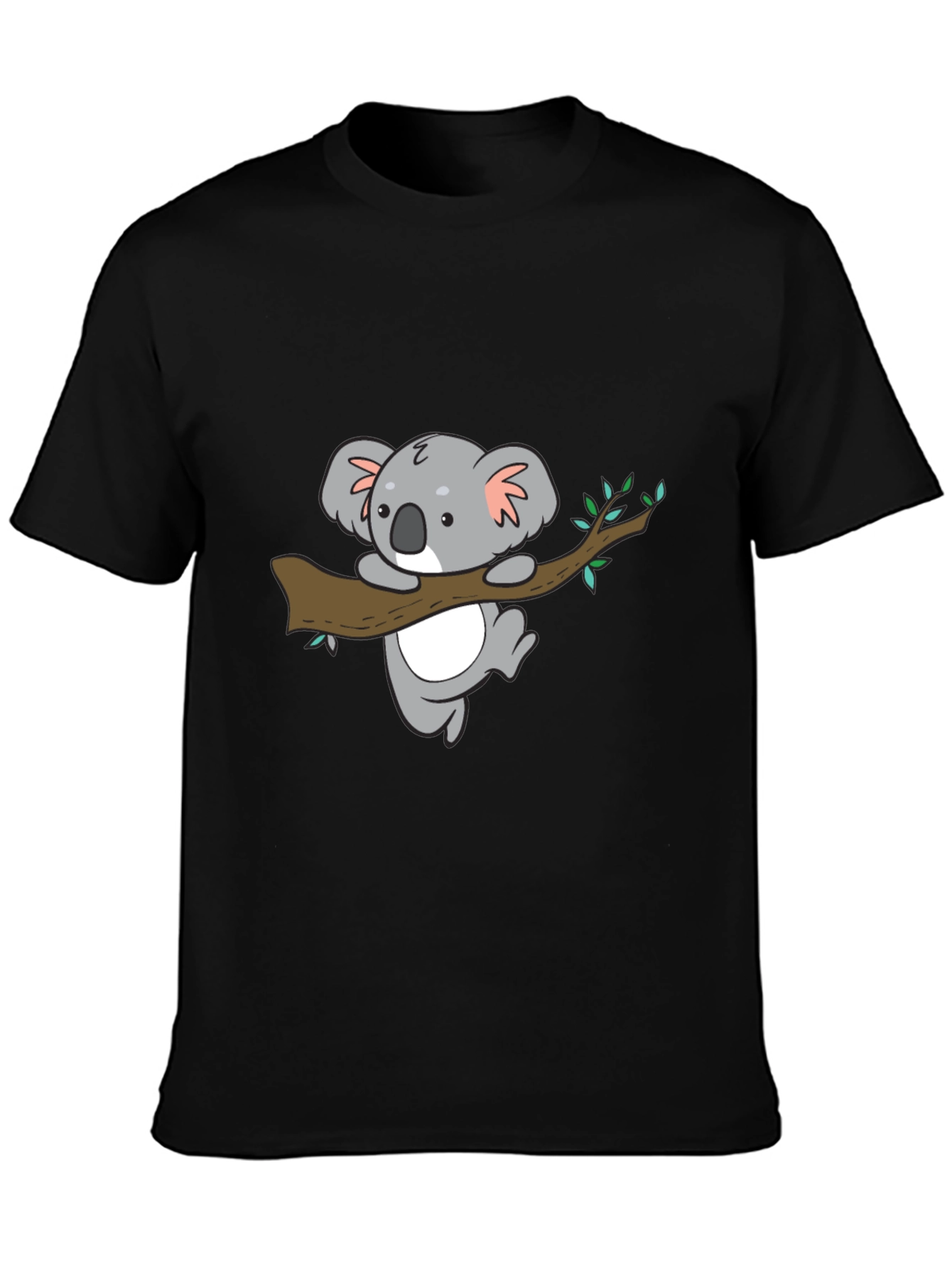 Cute Koala Bear Graphic Black T-Shirt