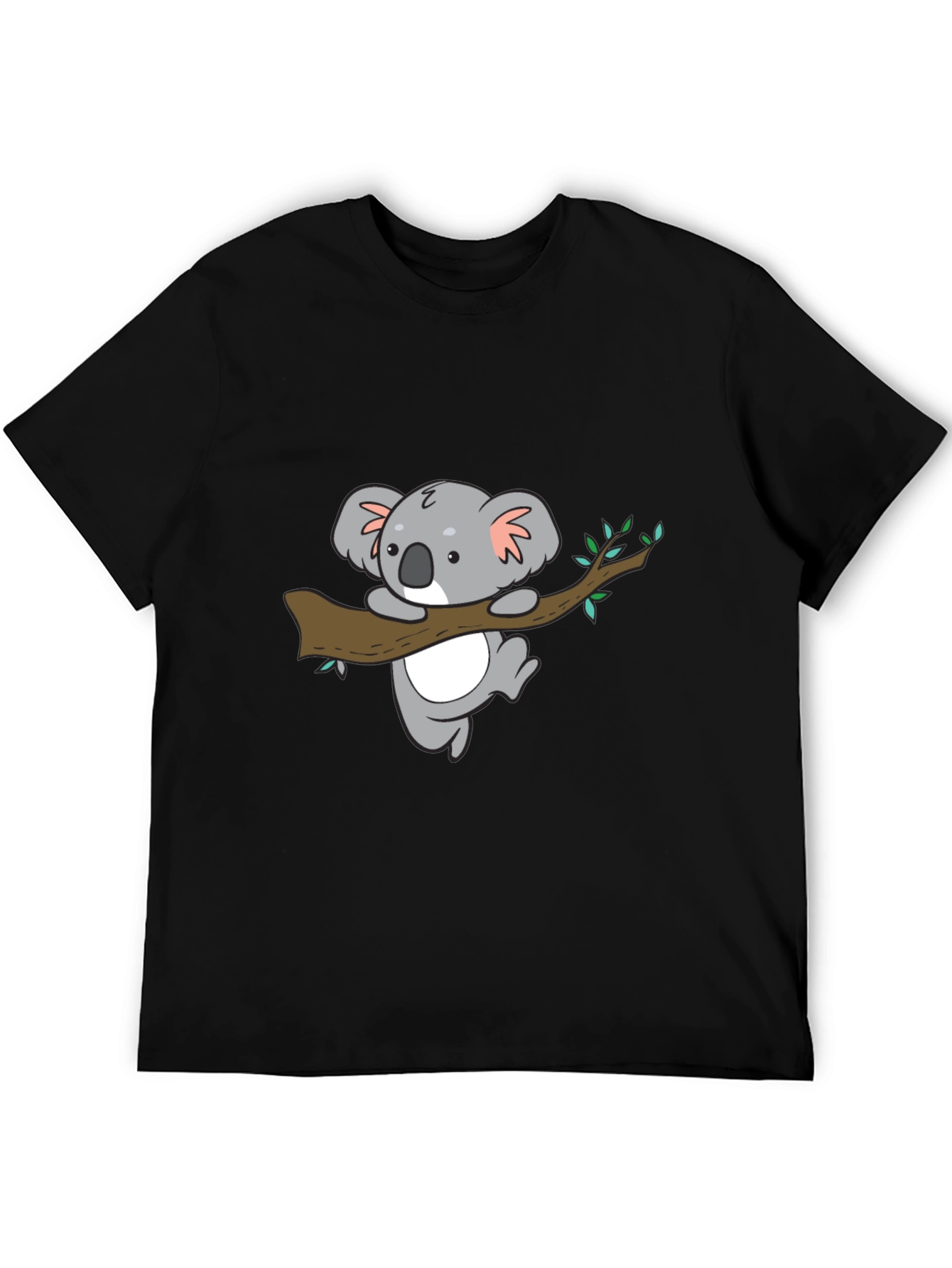 Cute Koala Bear Graphic Black T-Shirt