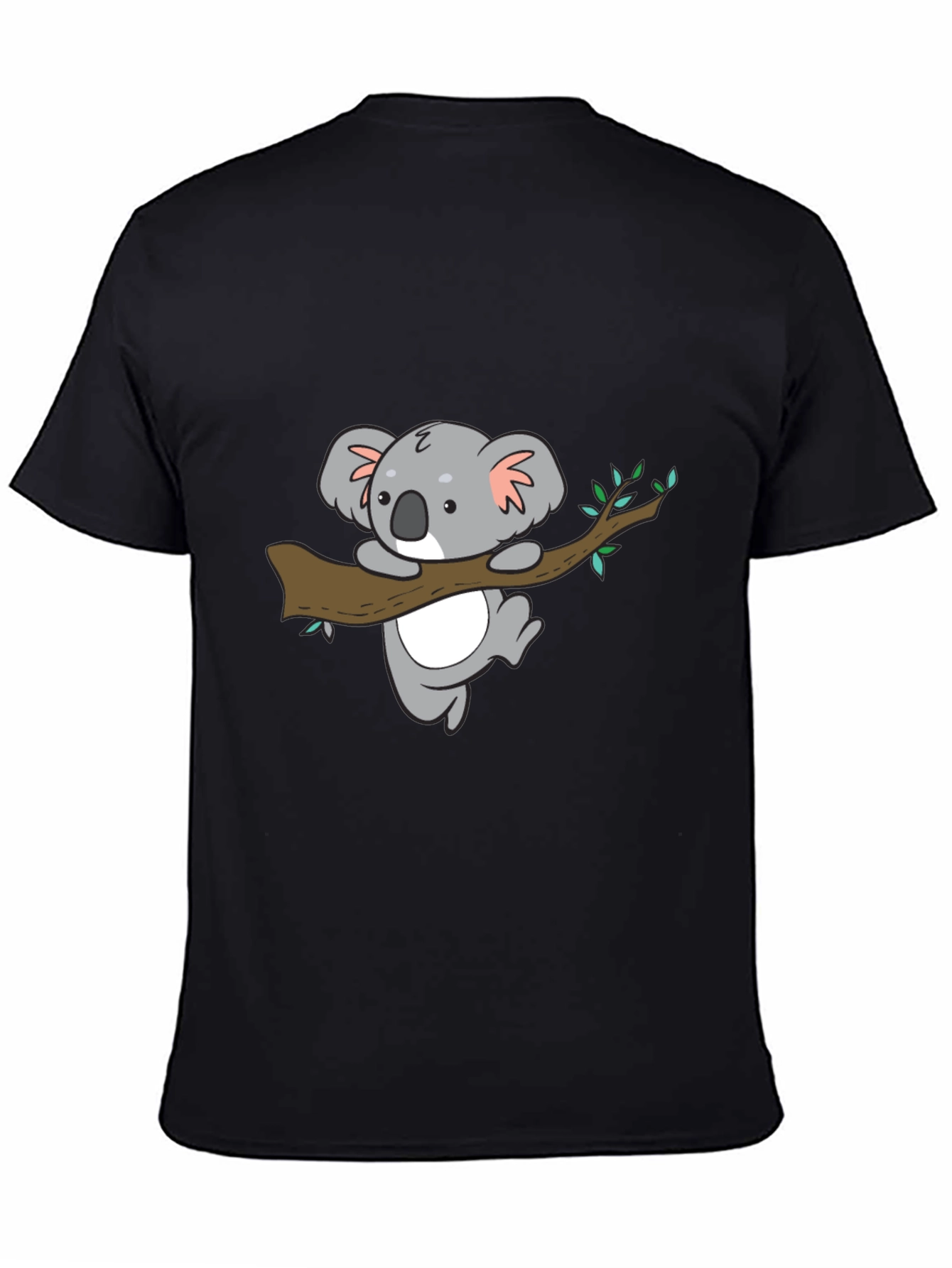 Cute Koala Bear Graphic Black T-Shirt
