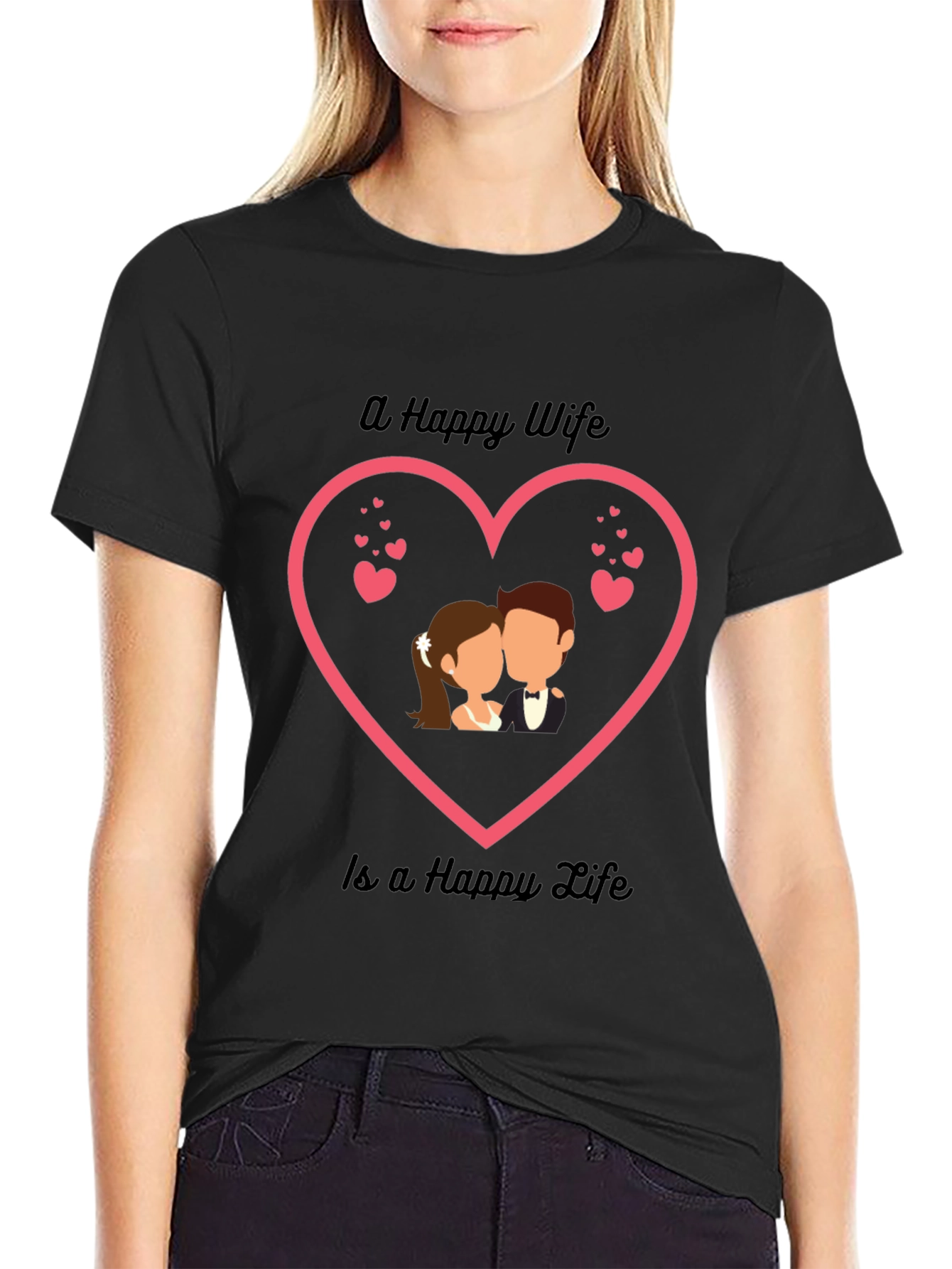 Happy Wife Happy Life T-Shirt - Romantic Couple Tee