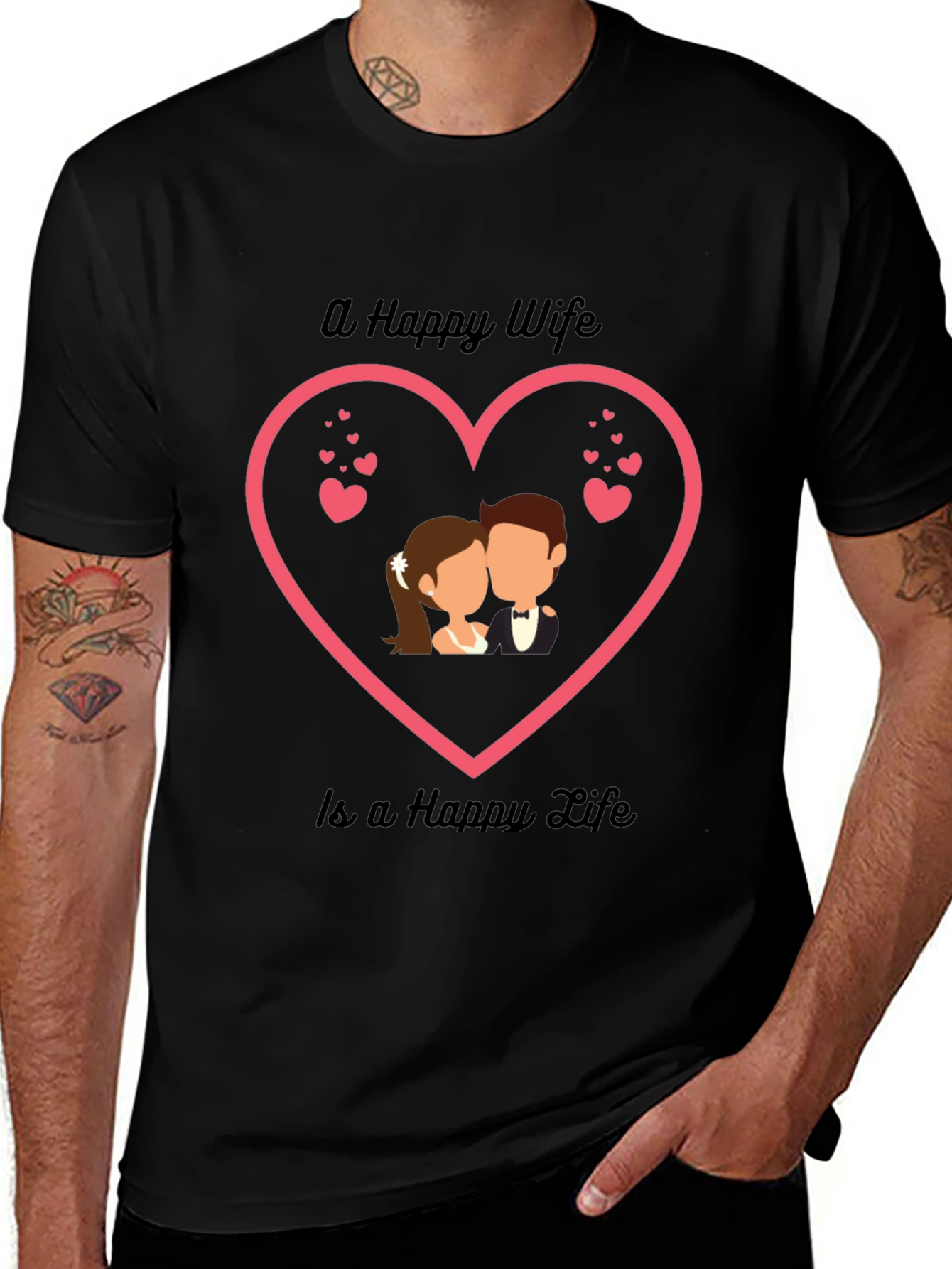 Happy Wife Happy Life T-Shirt - Romantic Couple Tee