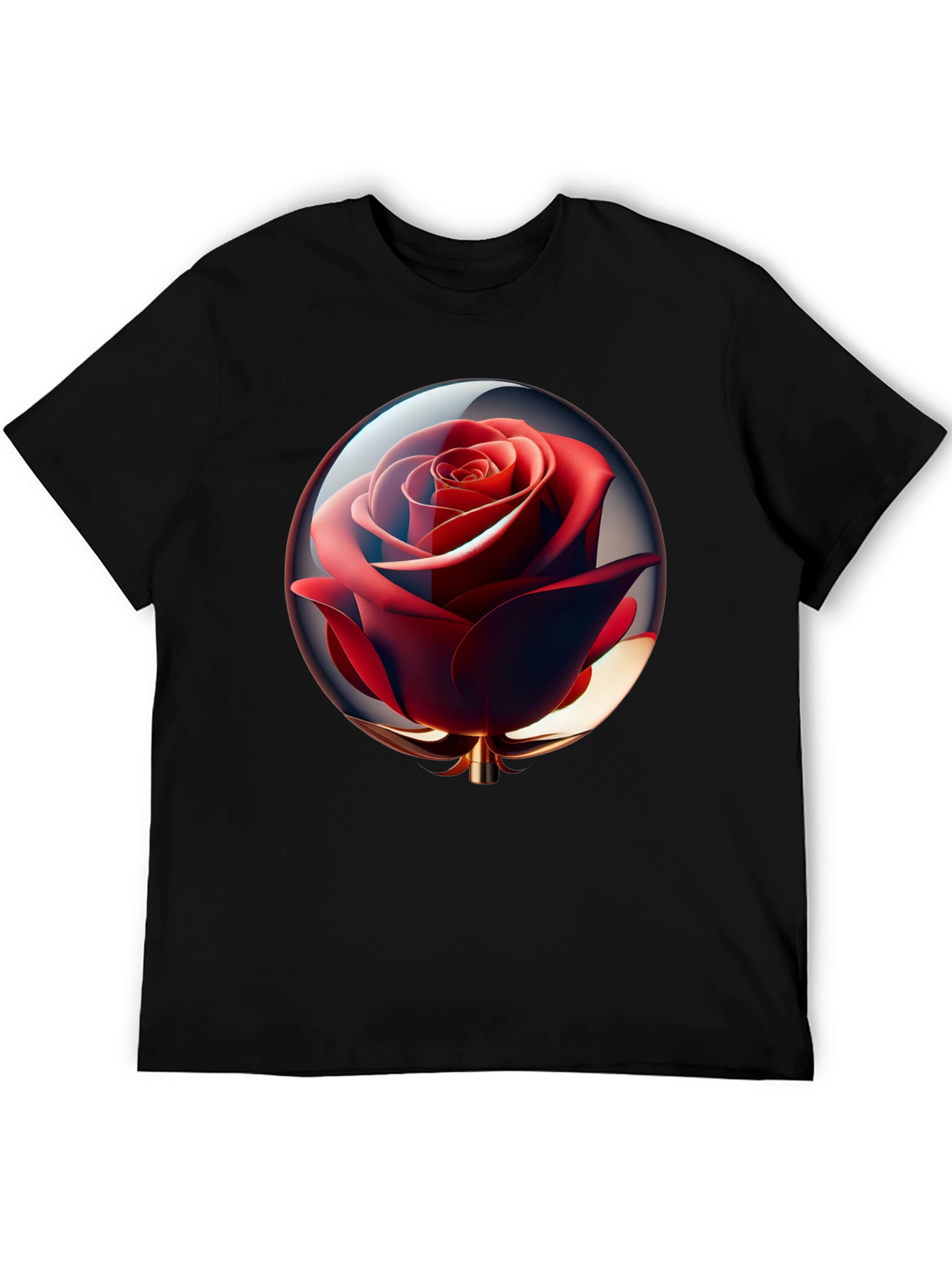 Rose in Sphere Black Tee