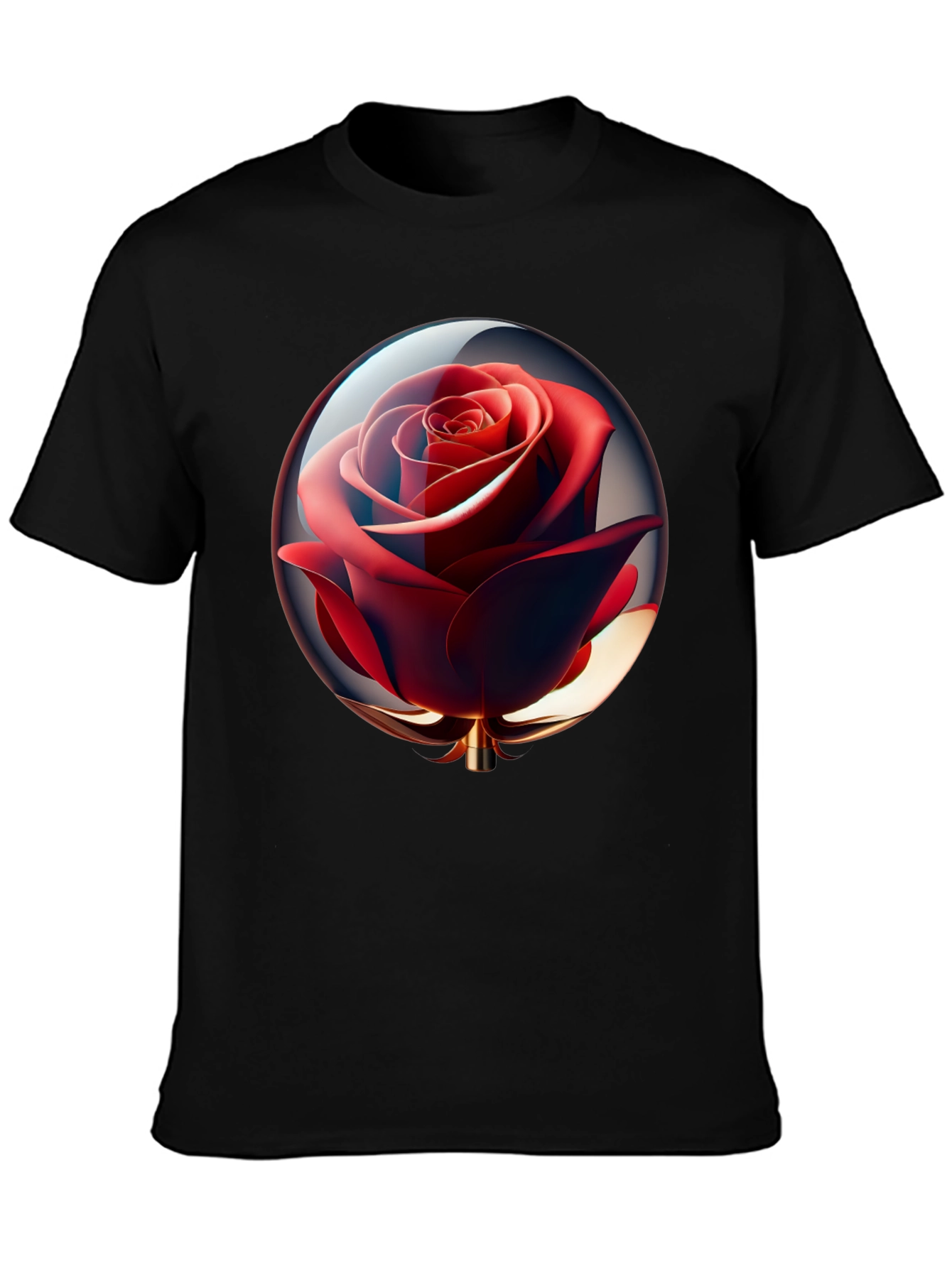 Rose in Sphere Black Tee