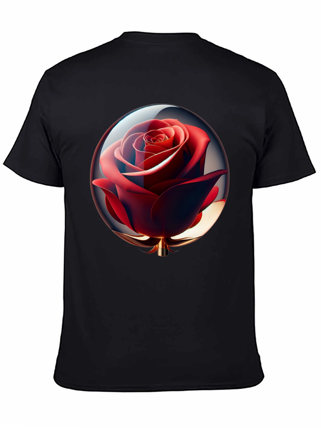 Rose in Sphere Black Tee