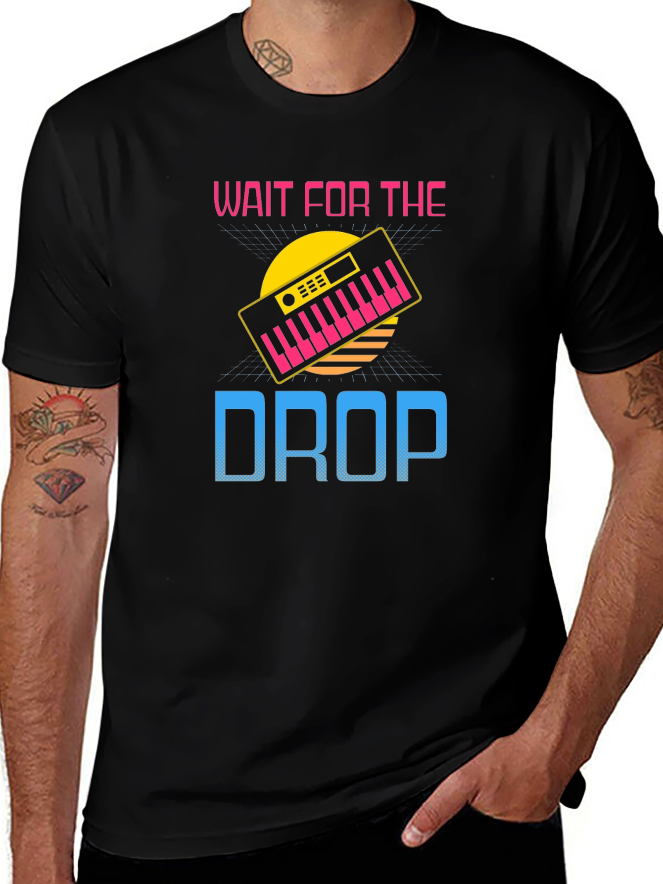 Wait for the Drop Synthwave Music T-Shirt