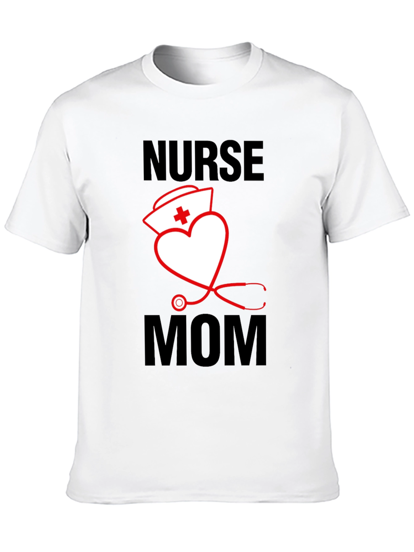 Nurse Mom T-Shirt - Heart Stethoscope Graphic