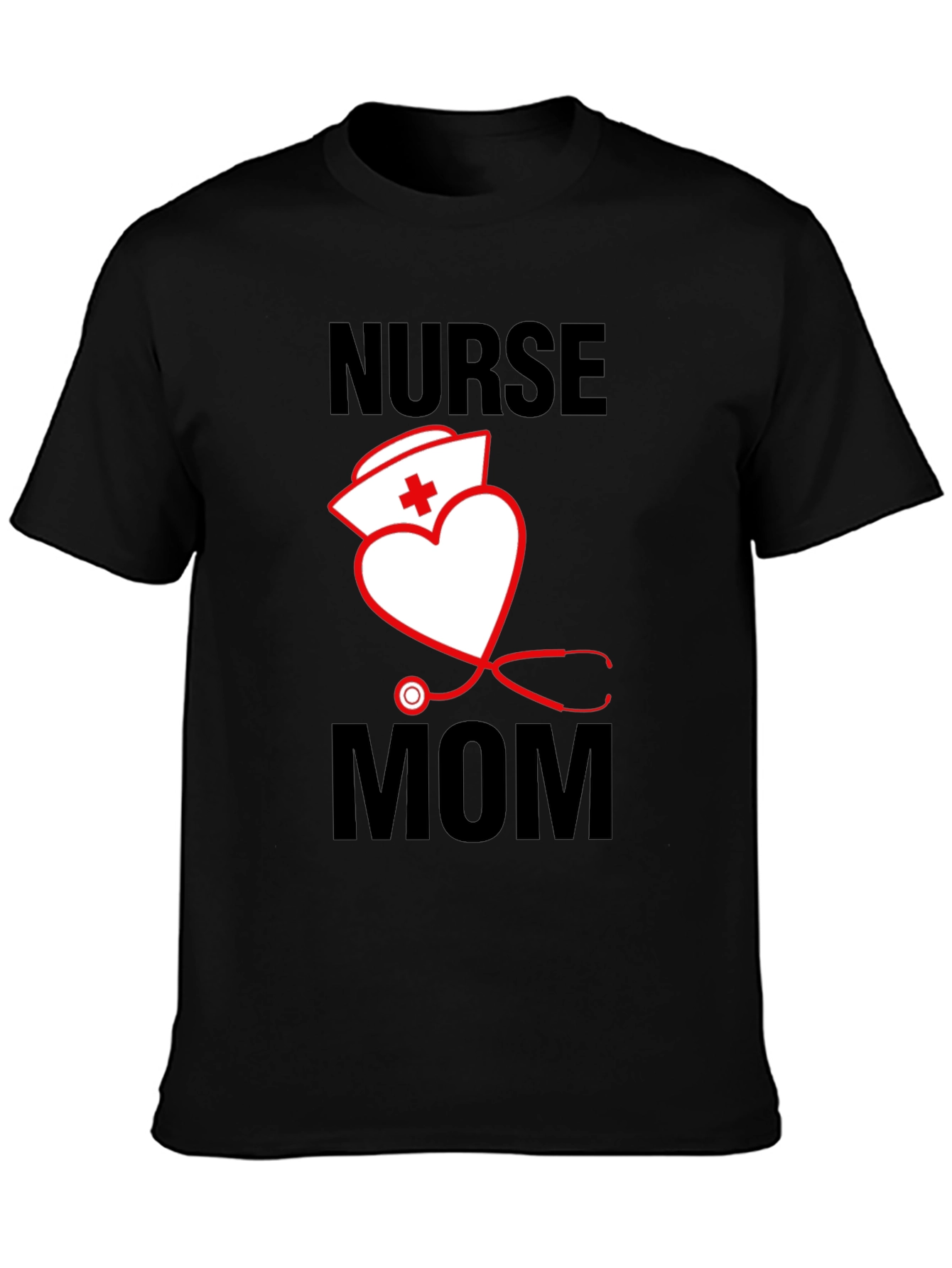Nurse Mom T-Shirt - Heart Stethoscope Graphic