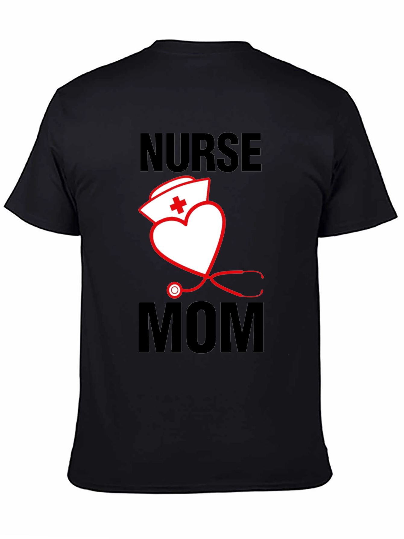 Nurse Mom T-Shirt - Heart Stethoscope Graphic