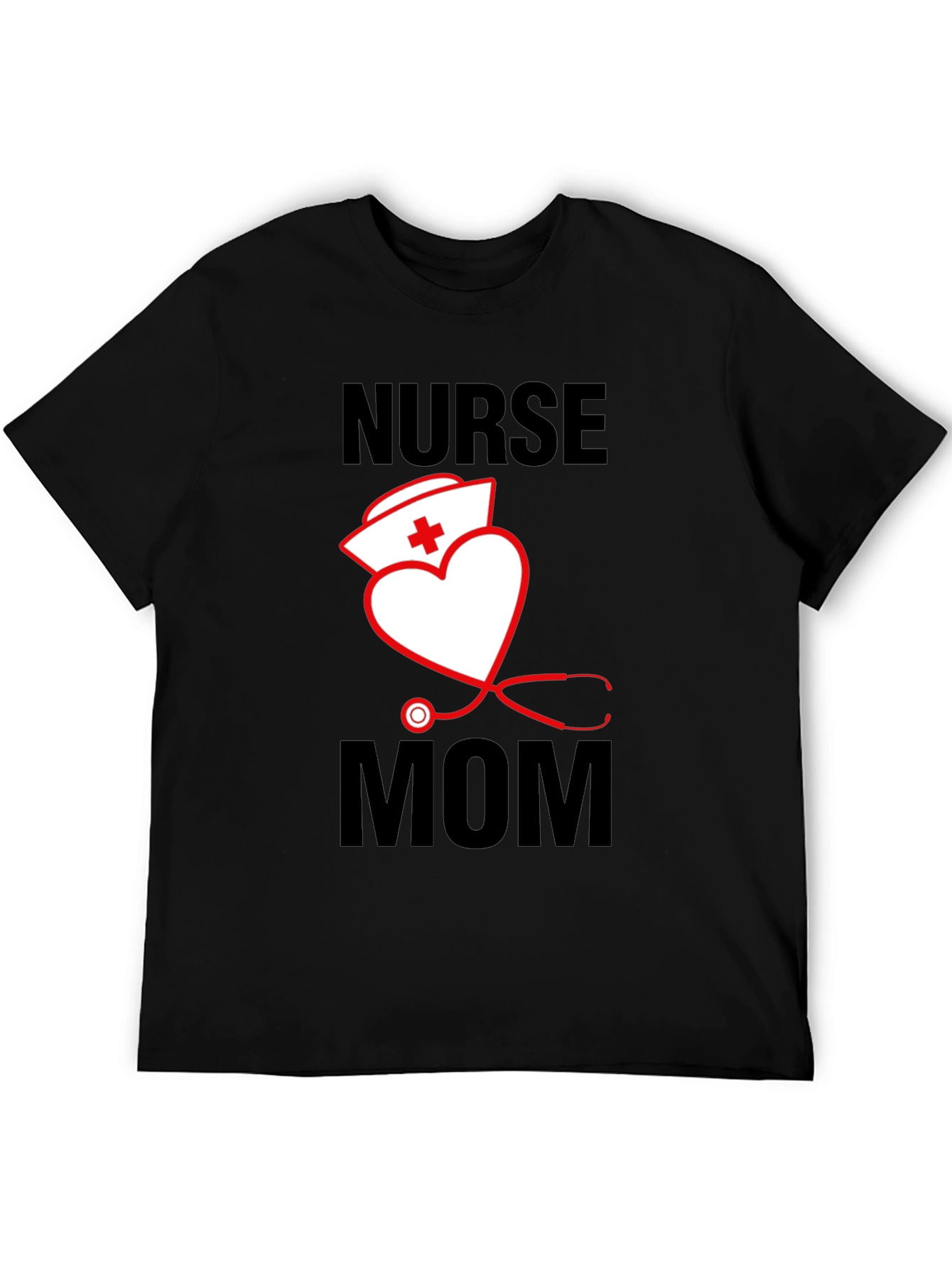 Nurse Mom T-Shirt - Heart Stethoscope Graphic