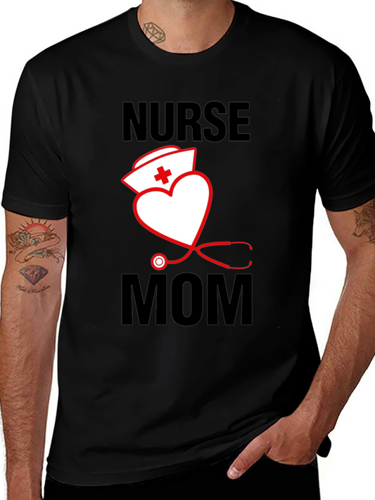 Nurse Mom T-Shirt - Heart Stethoscope Graphic