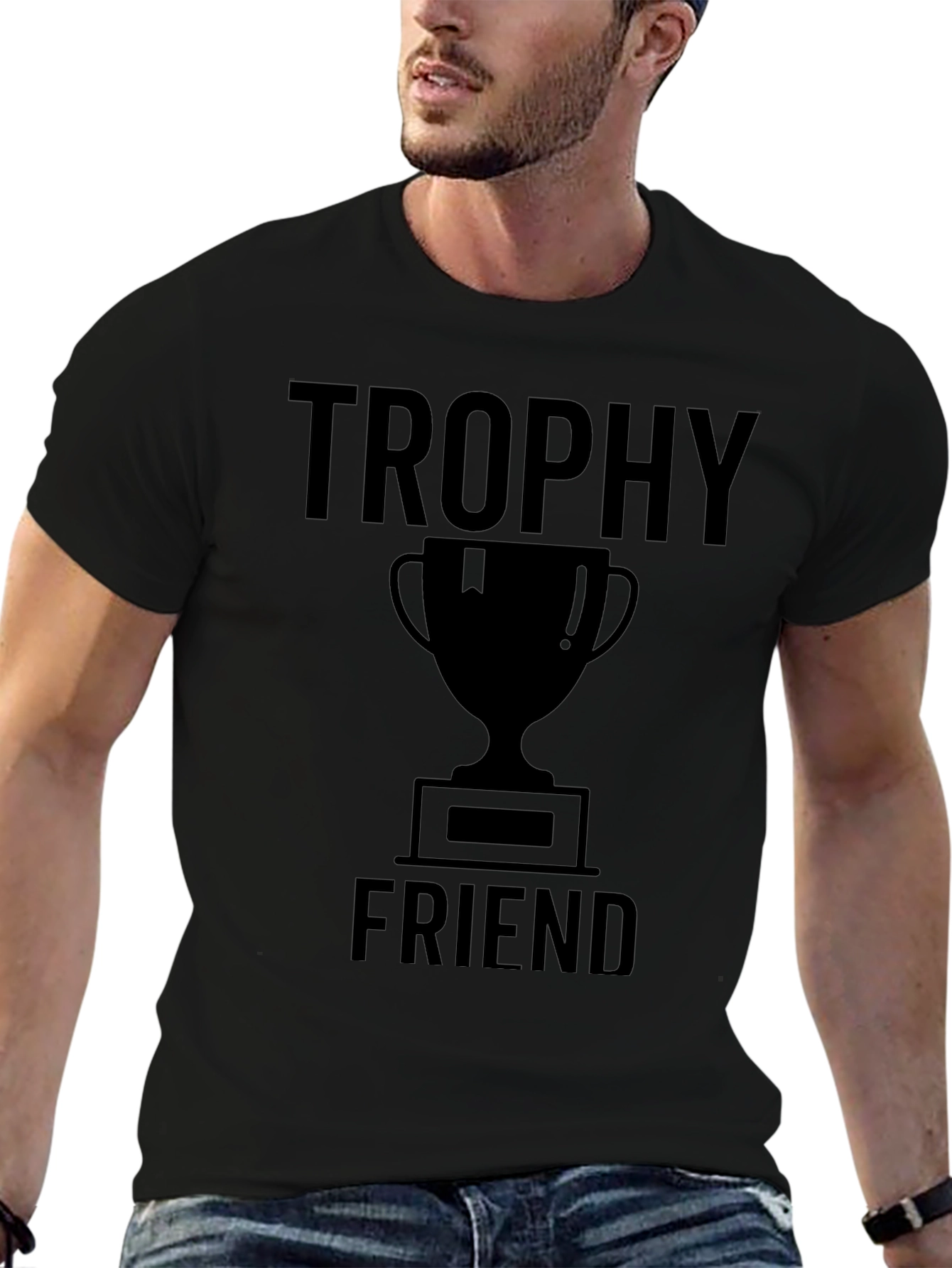Trophy Friend Graphic Tee - Black Crew Neck