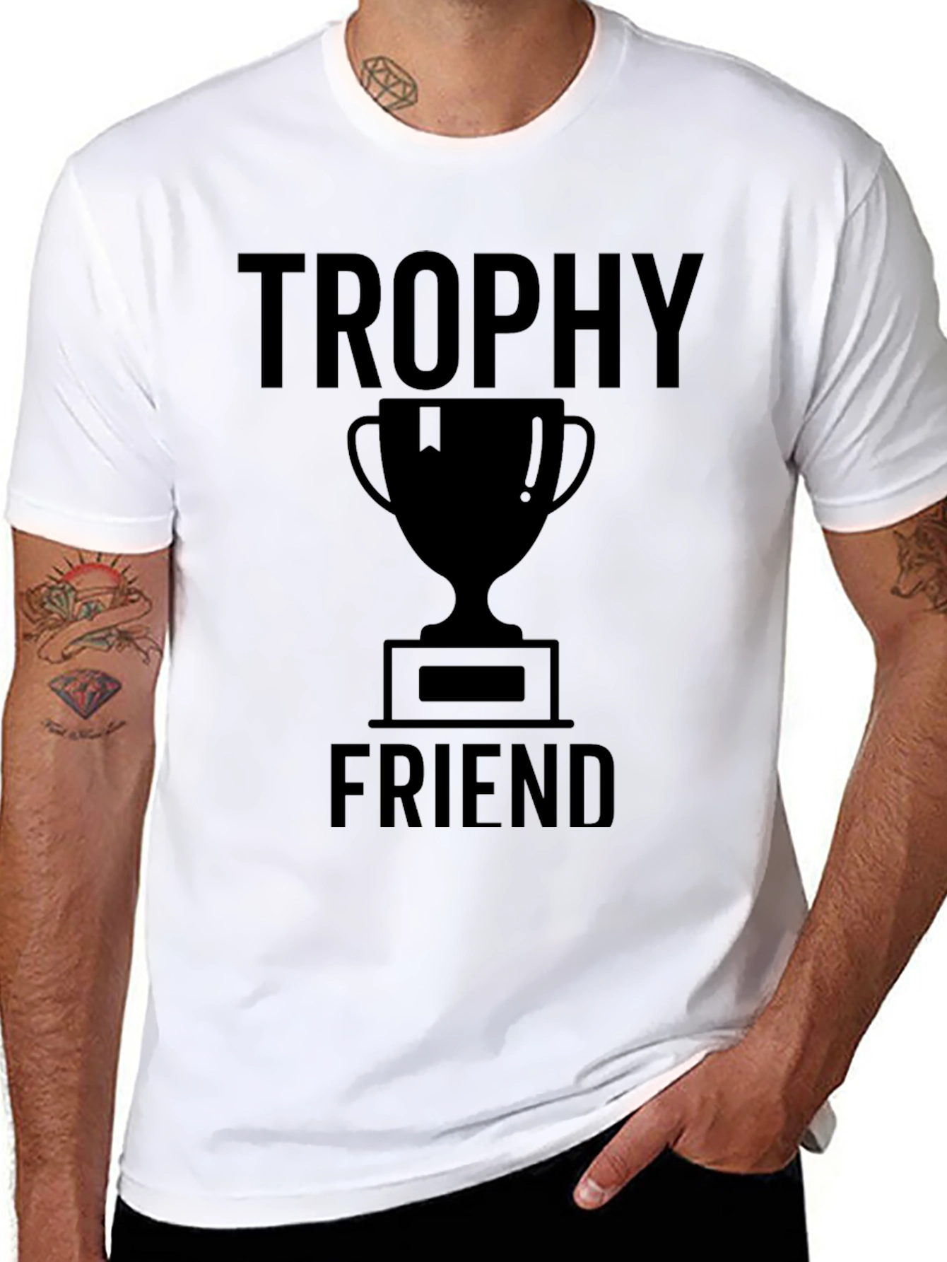 Trophy Friend Graphic Tee - Black Crew Neck