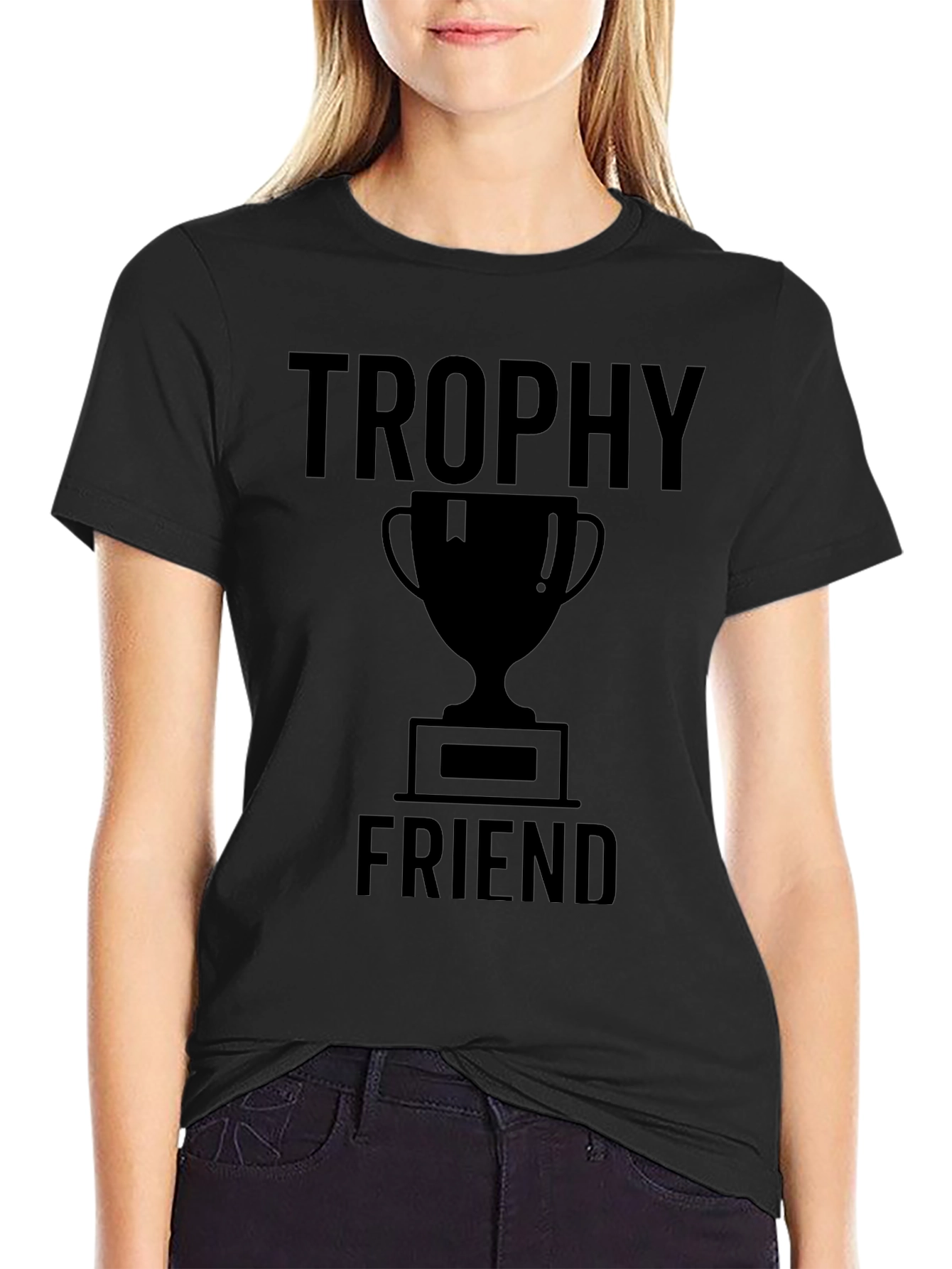 Trophy Friend Graphic Tee - Black Crew Neck