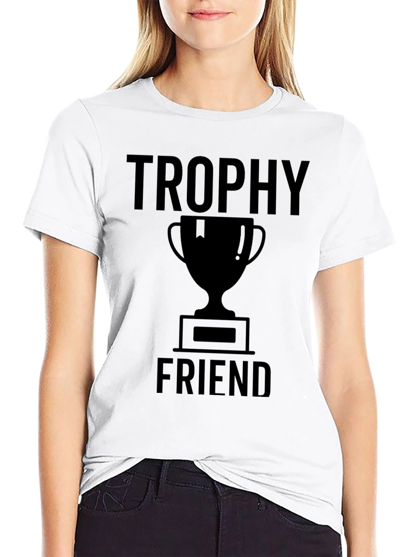 Trophy Friend Graphic Tee - Black Crew Neck