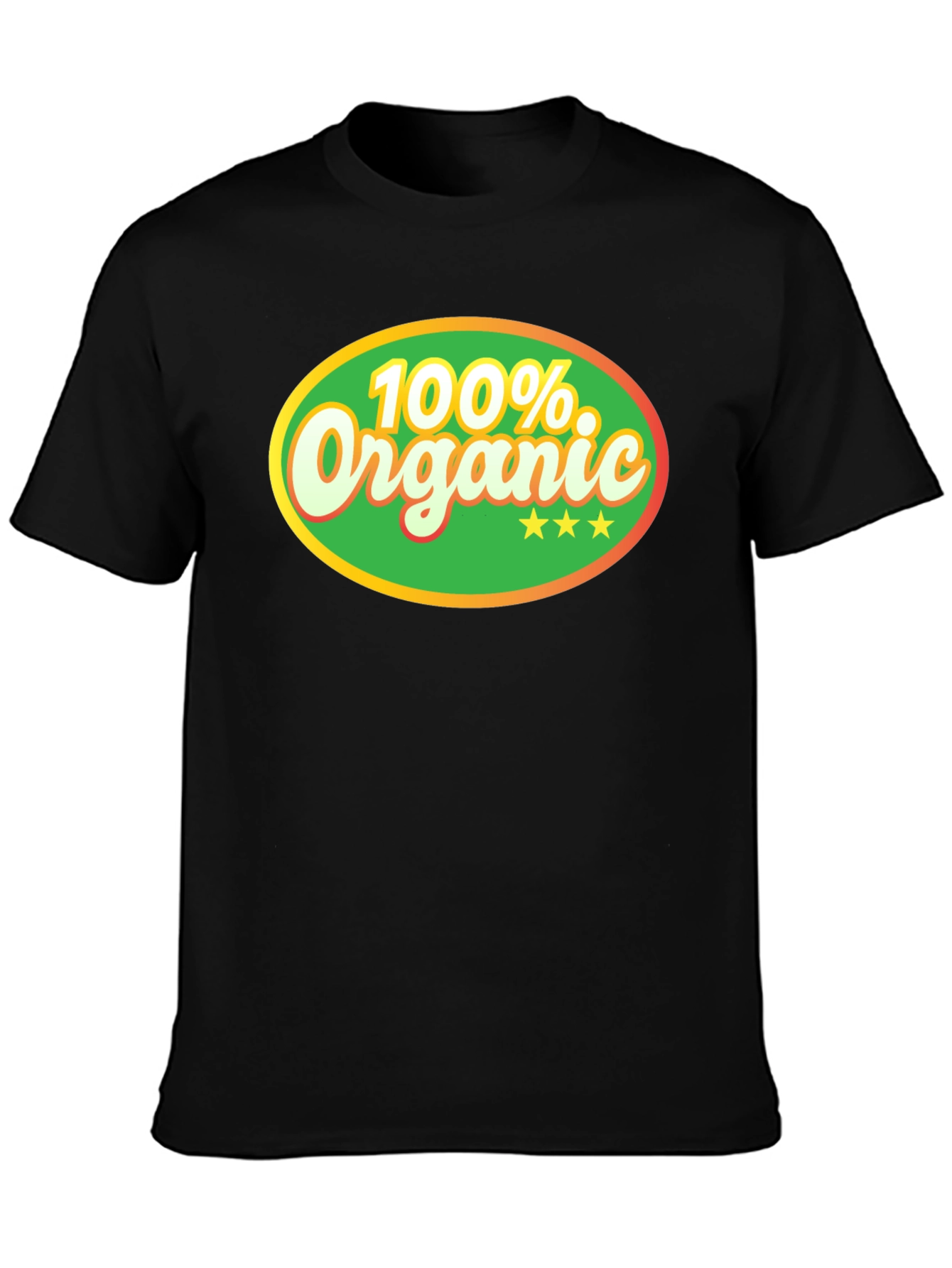 100% Organic Graphic Tee - Black Cotton T-Shirt