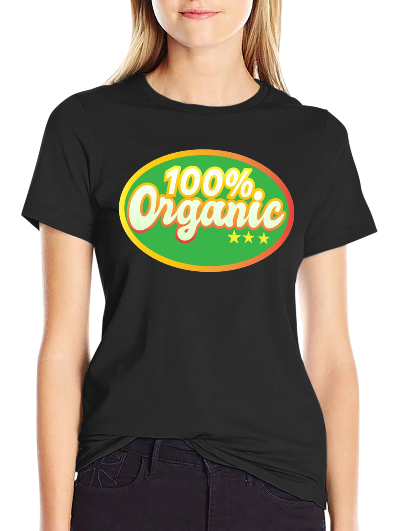 100% Organic Graphic Tee - Black Cotton T-Shirt
