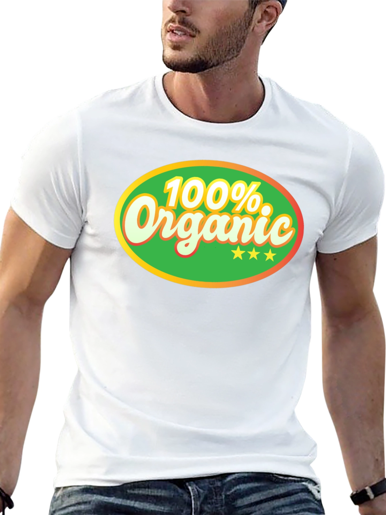 100% Organic Graphic Tee - Black Cotton T-Shirt