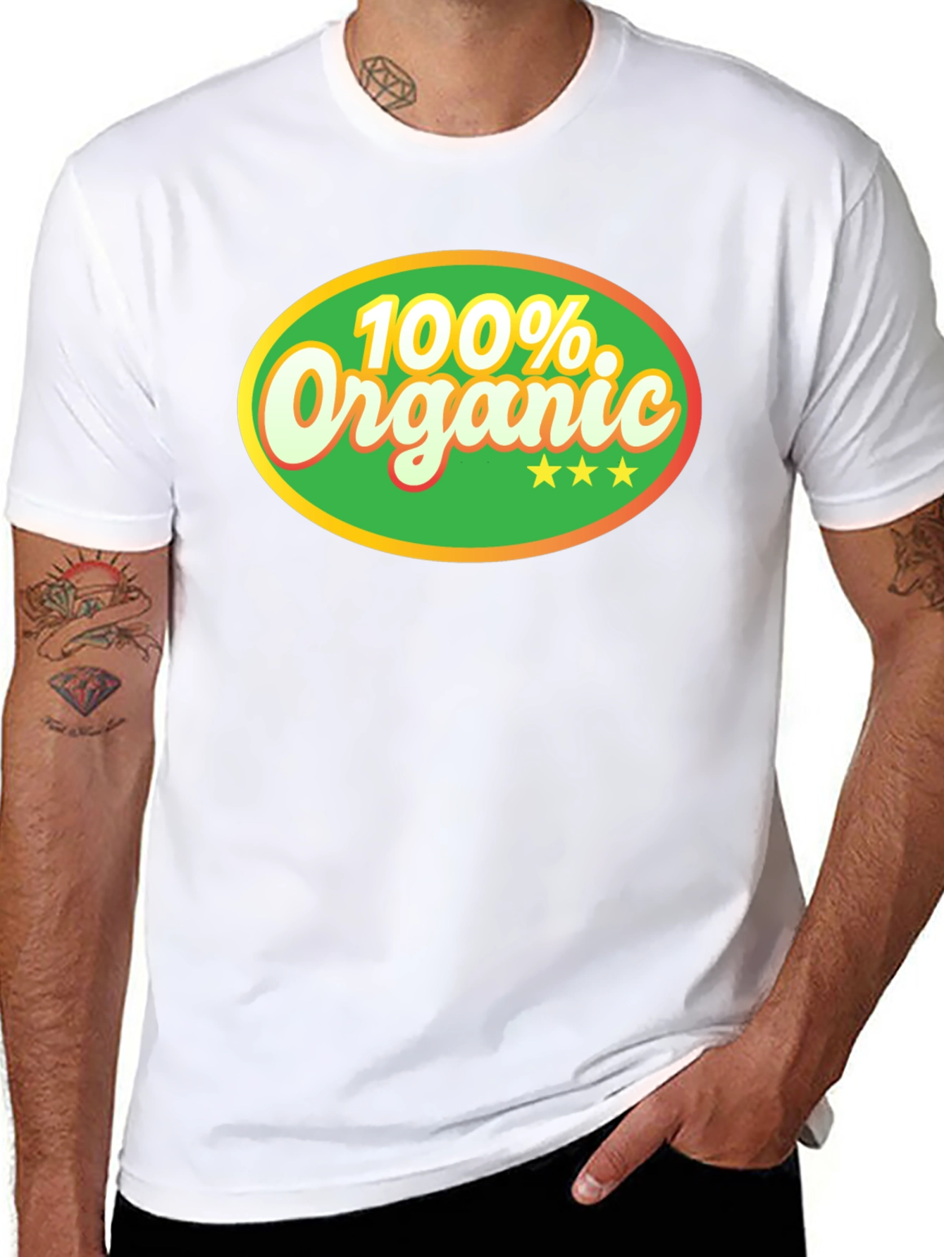 100% Organic Graphic Tee - Black Cotton T-Shirt