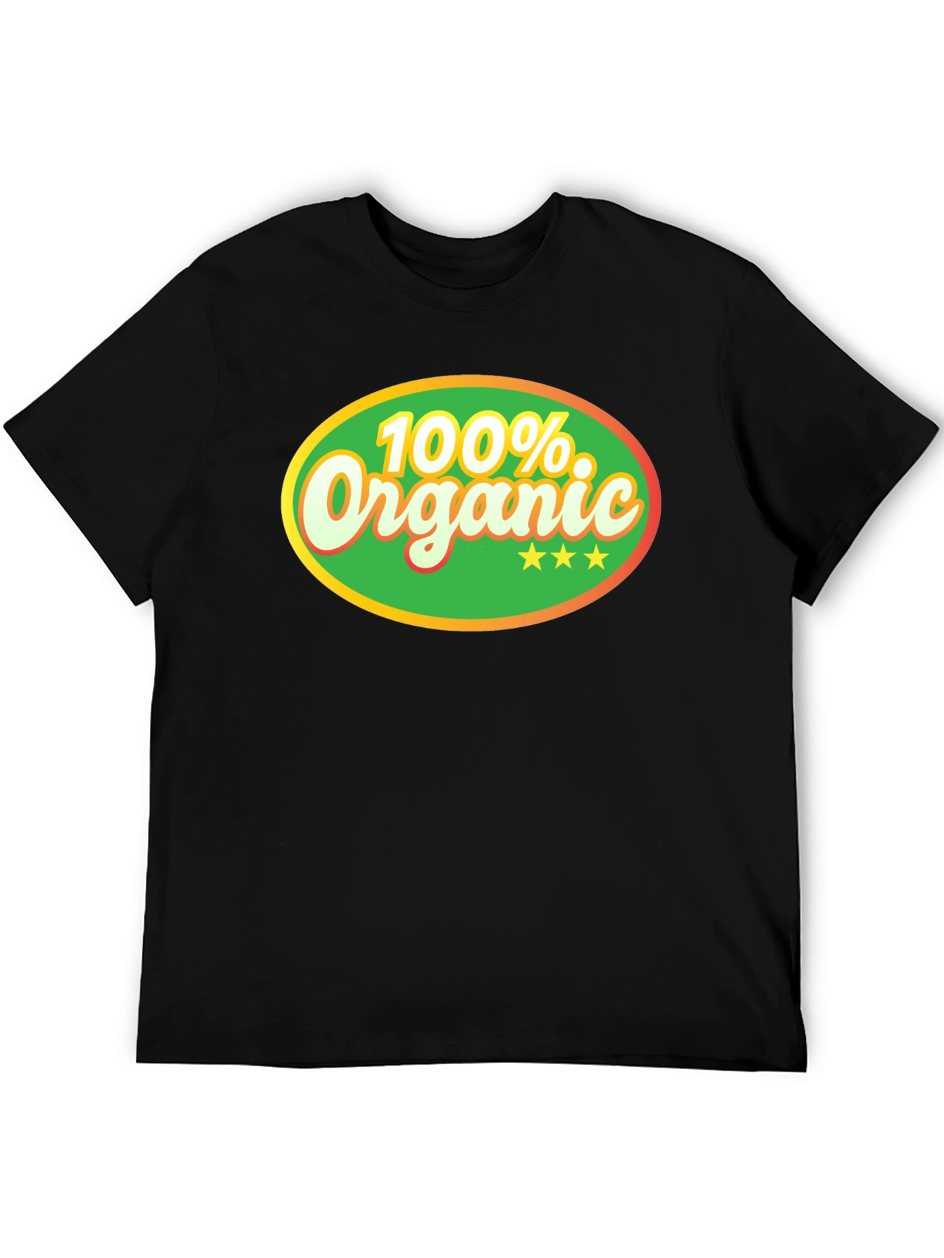 100% Organic Graphic Tee - Black Cotton T-Shirt