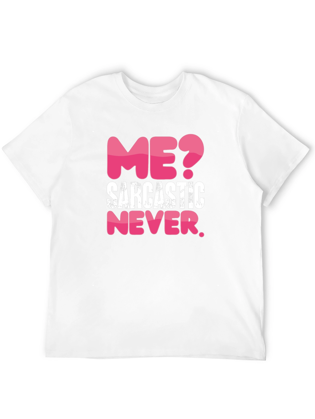 Sarcastic Never Mens Black Graphic T-Shirt