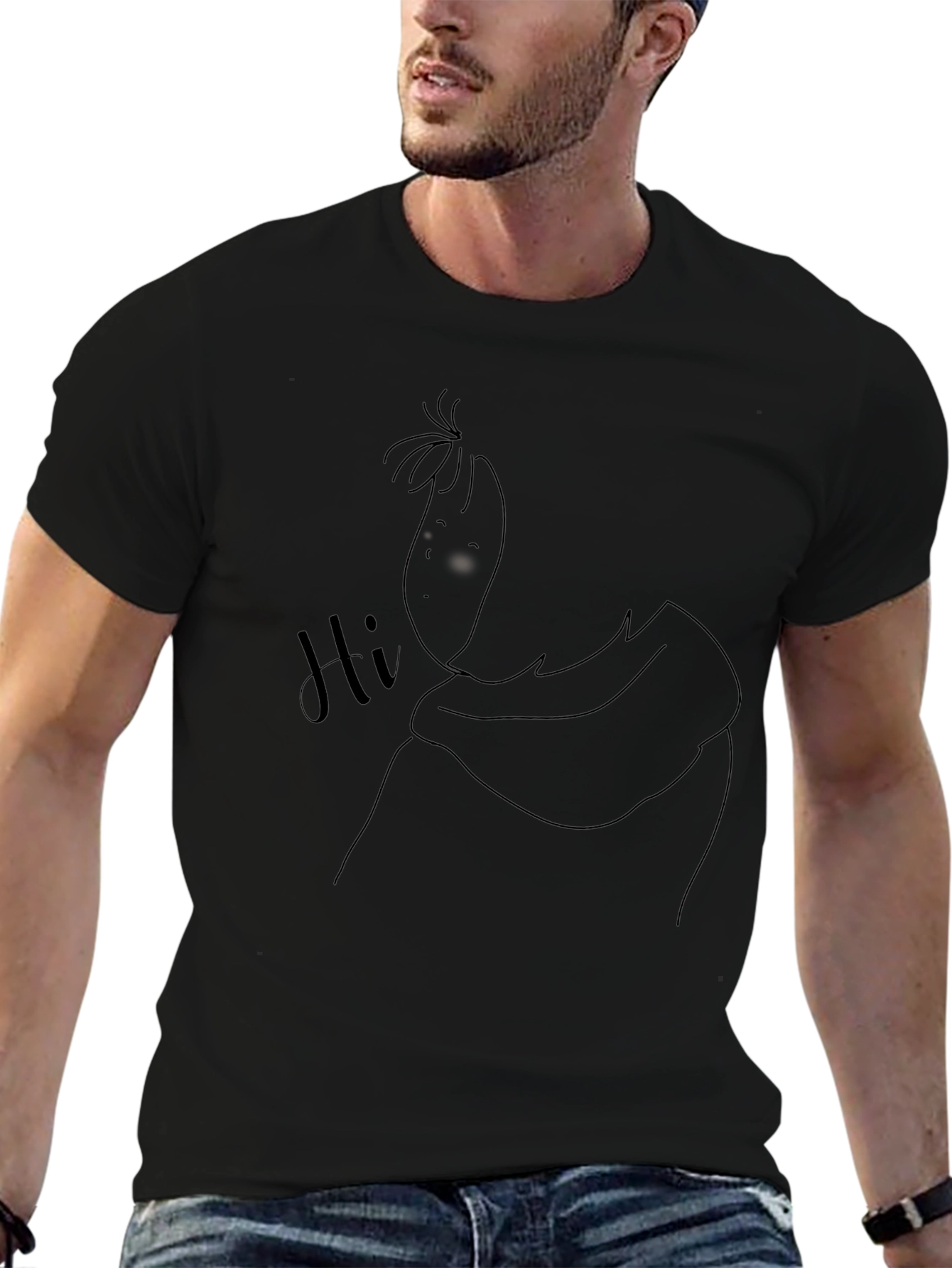 Black Graphic Tee - Funny Character Design