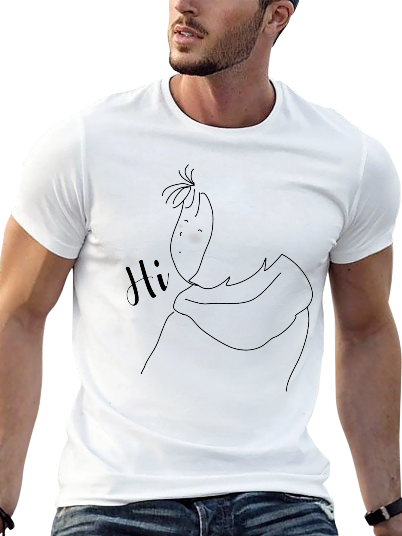 Black Graphic Tee - Funny Character Design