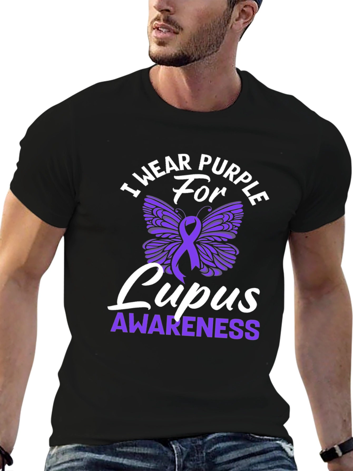 Purple Lupus Awareness Butterfly T-Shirt
