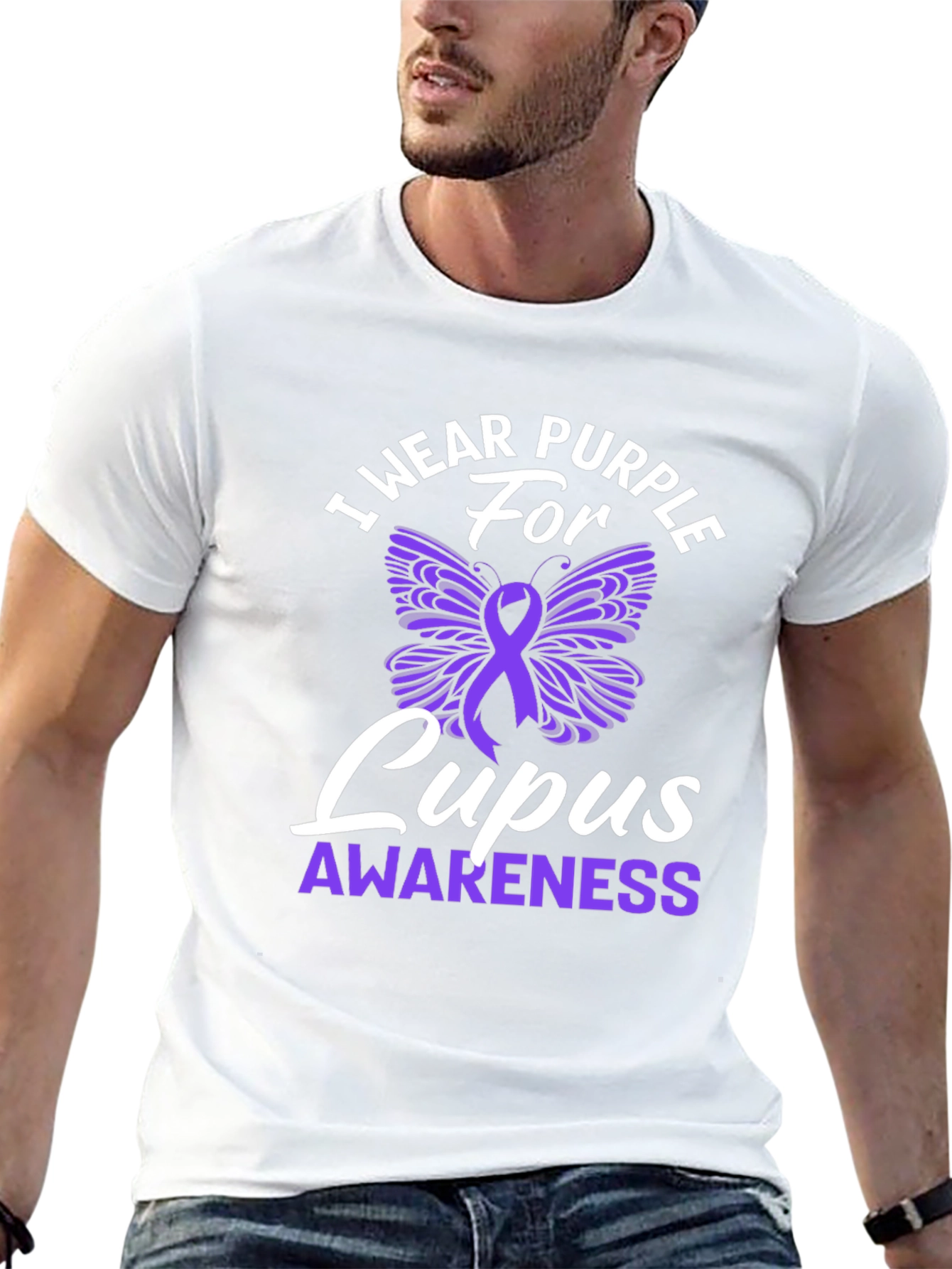 Purple Lupus Awareness Butterfly T-Shirt