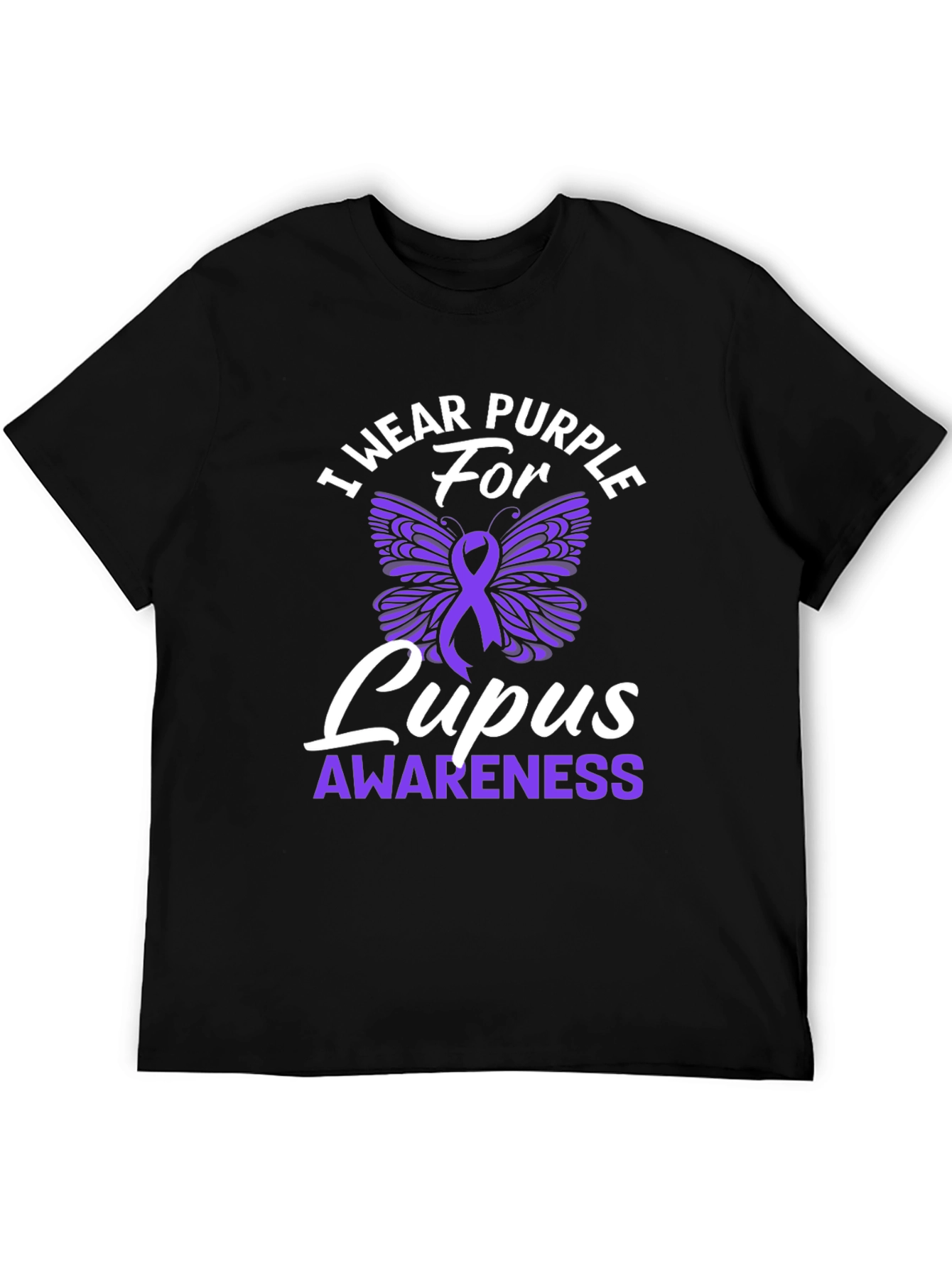 Purple Lupus Awareness Butterfly T-Shirt