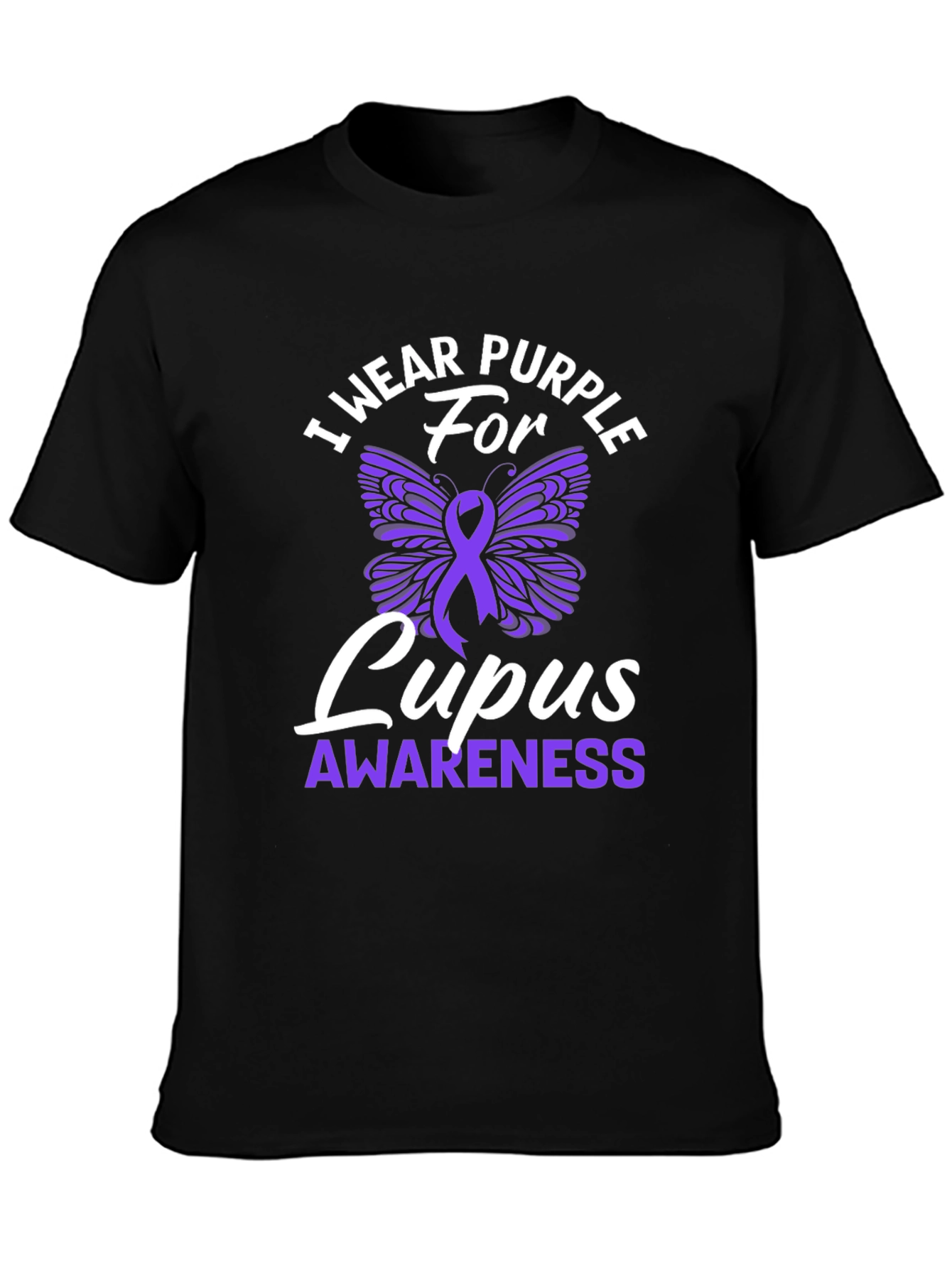 Purple Lupus Awareness Butterfly T-Shirt